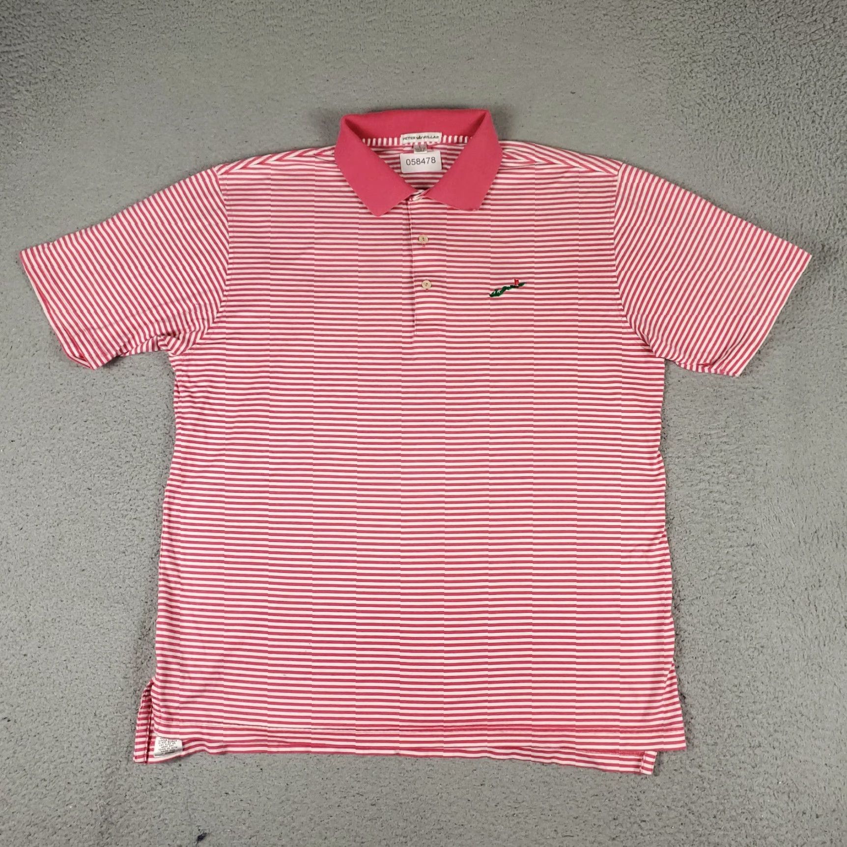 Peter Millar PETER MILLAR Polo Shirt Mens L Pink Striped Cotton Golf Short Sleeve Shirt Adult Large Pink Striped Logo Brand Classic Preppy Mens Size US L / EU 52-54 / 3 - 2 Thumbnail