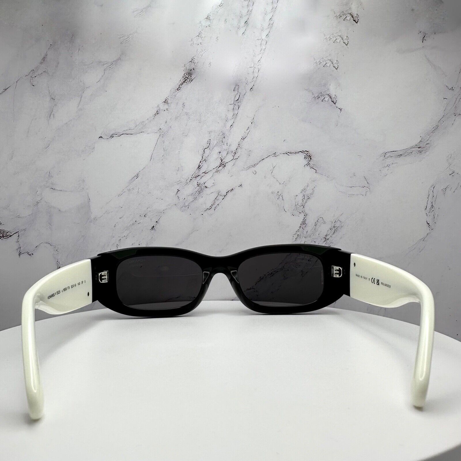 New CHANEL Sunglasses Black White Polarized CC Logo