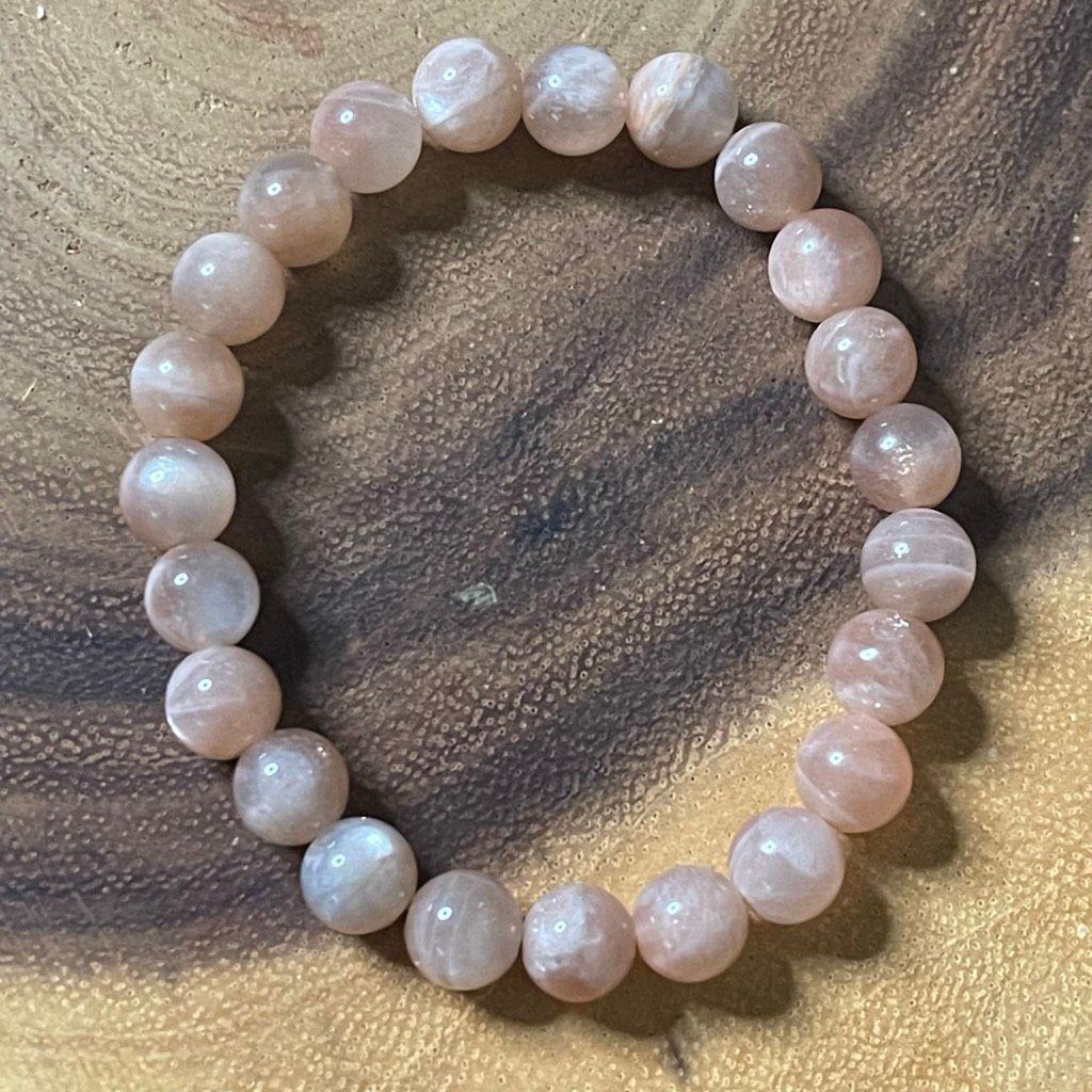 Other Sunstone flash beaded bracelet stretch 8mm 7.5” natural crystal NEW Size ONE SIZE - 2 Thumbnail