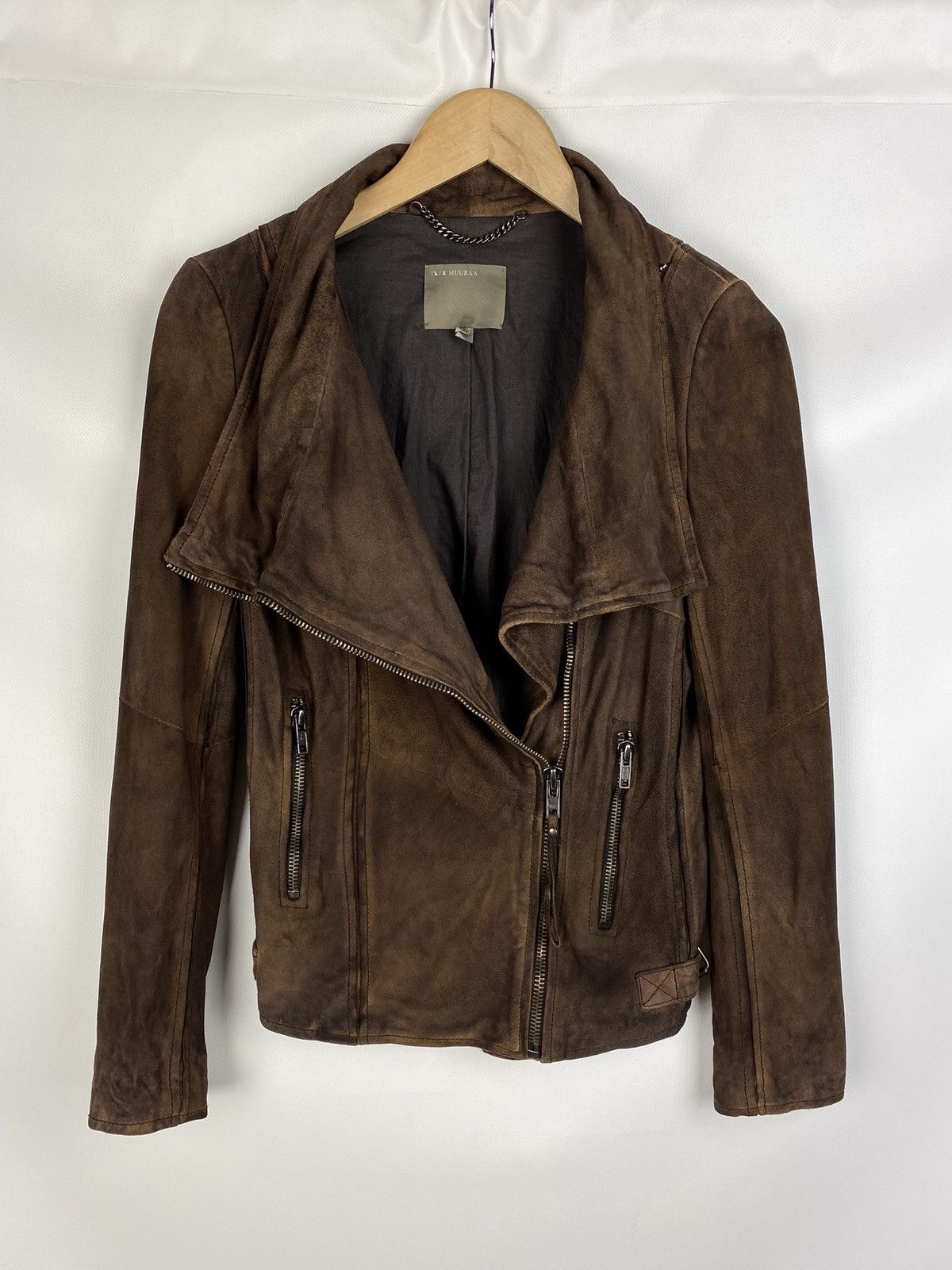Designer × Muubaa Muubaa ladies goat suede avant-garde biker jacket Size M / US 6-8 / IT 42-44 - 11 Thumbnail