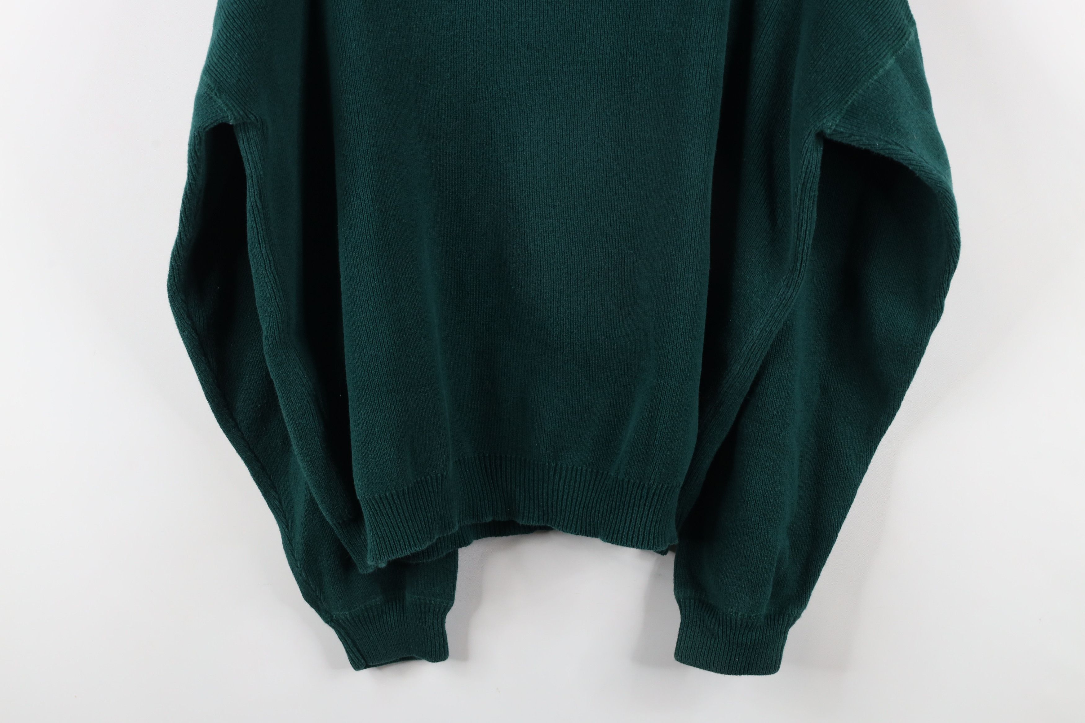 Eddie Bauer × Vintage Vintage 90s Eddie Bauer Cotton Ribbed Knit Sweater Green Size US L / EU 52-54 / 3 - 7 Thumbnail