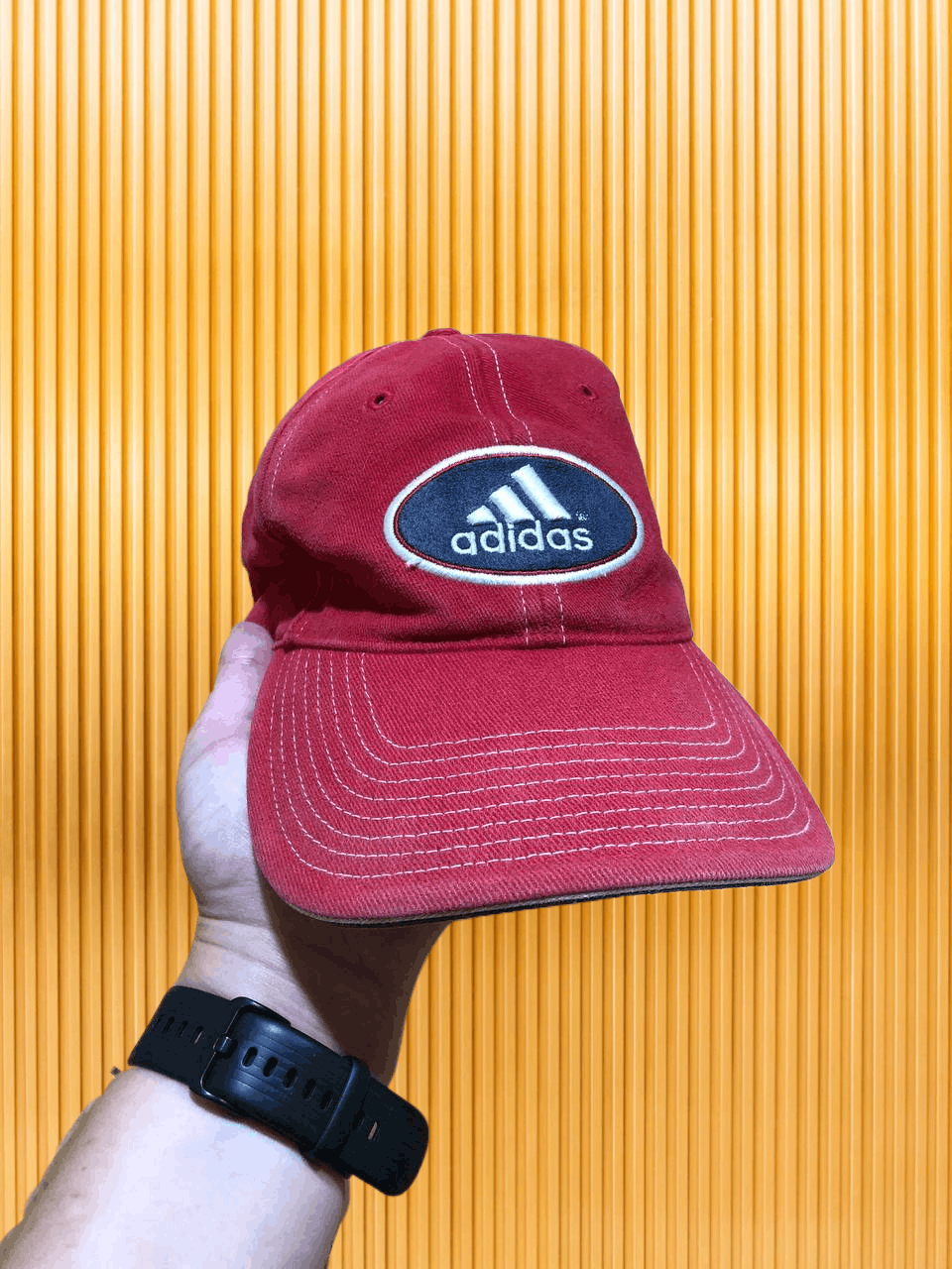 Adidas Cap big logo Adidas Y2K red Hats Vintage streetwear Size ONE SIZE - 1 Thumbnail