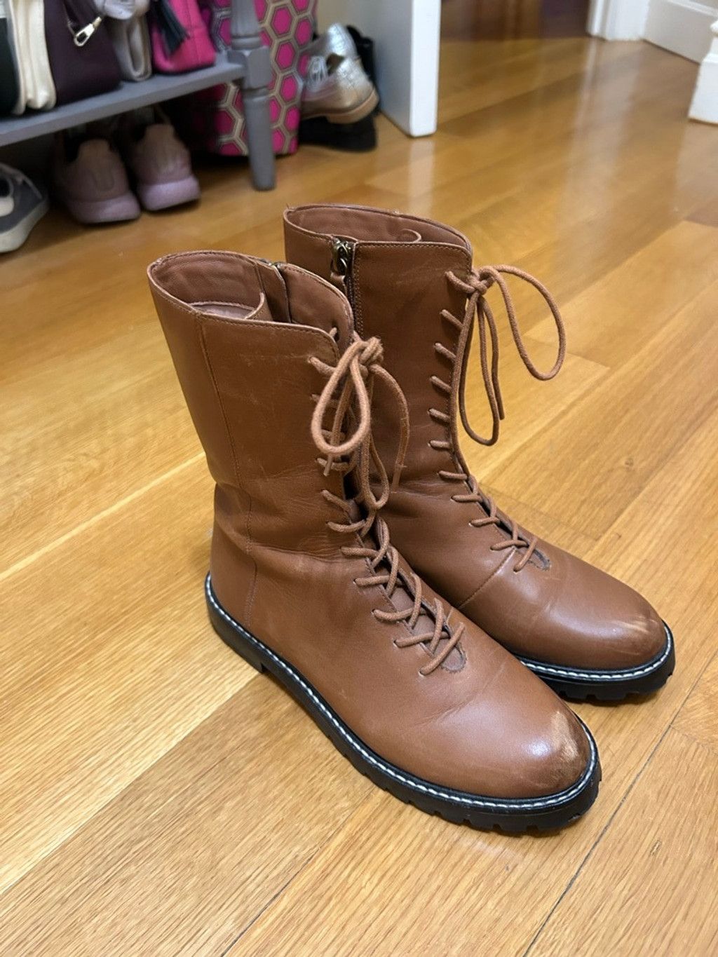 J.Crew J.Crew Gwen Lug Sole Combat Boots Size US 6.5 / IT 36.5 - 3 Thumbnail
