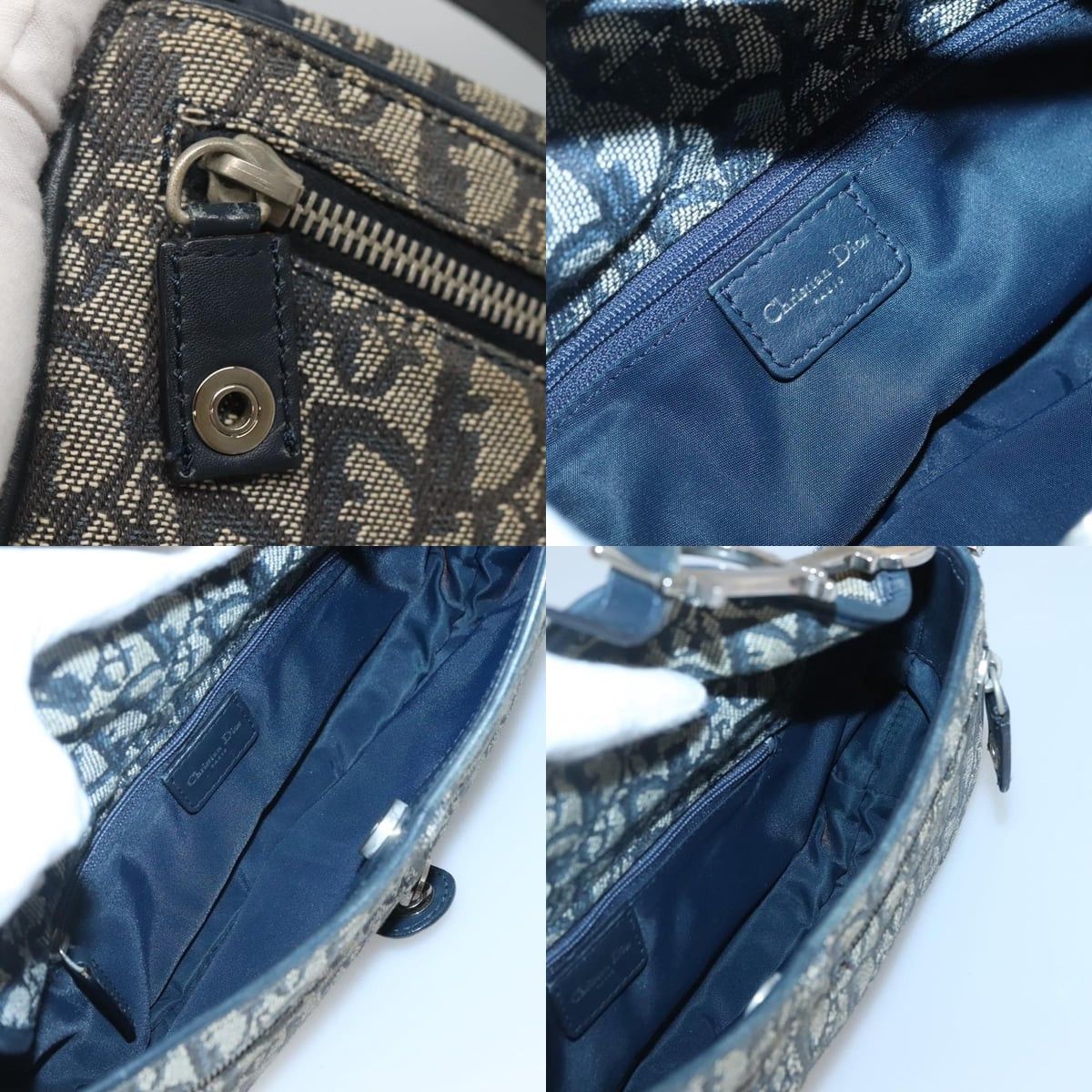 Dior DIOR Trotter Canvas Shoulder Bag Navy Silver Size ONE SIZE - 11 Thumbnail