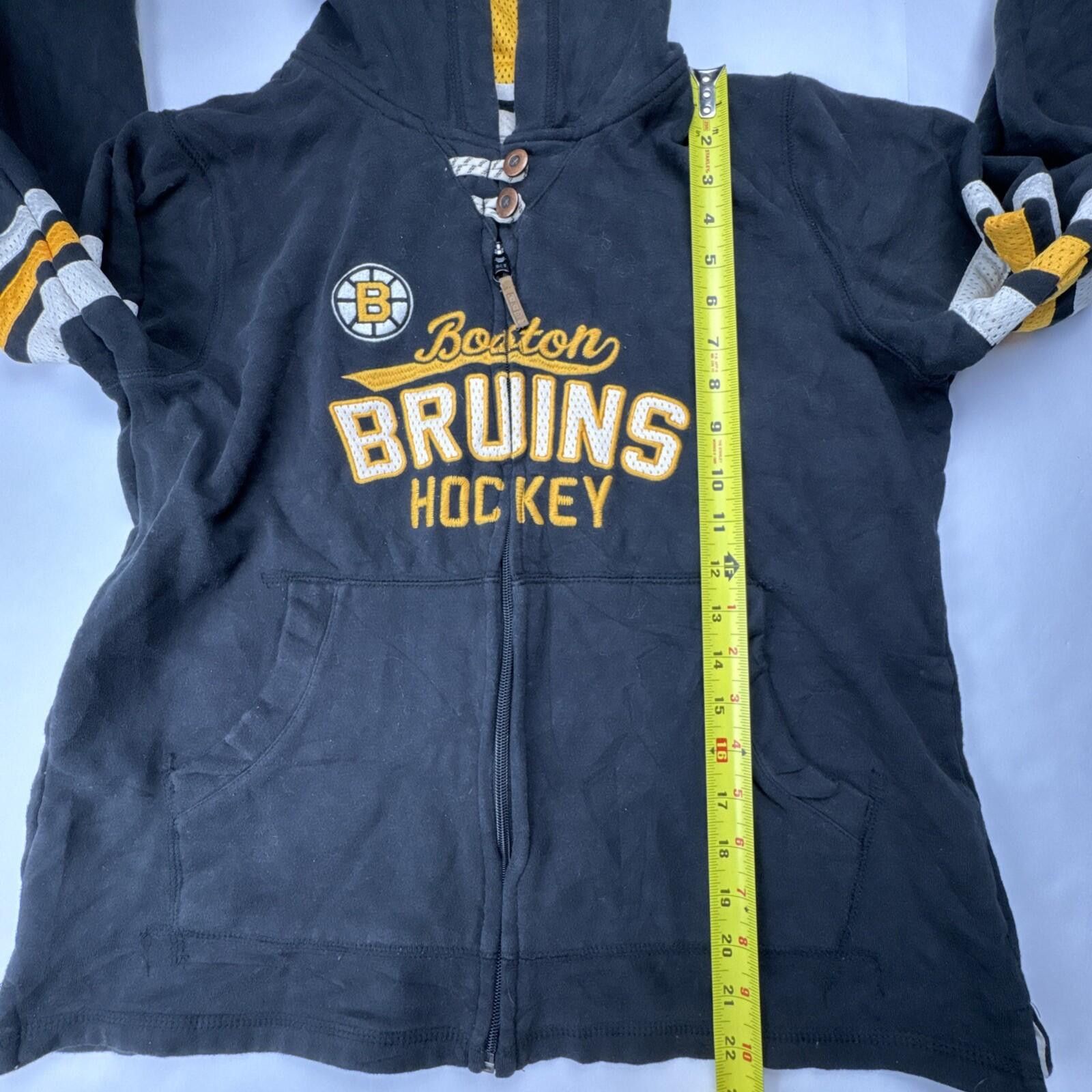 Ccm CCM Boston Bruins Hockey Full Zip Hoodie Large Black Gold Size L / US 10 / IT 46 - 4 Thumbnail
