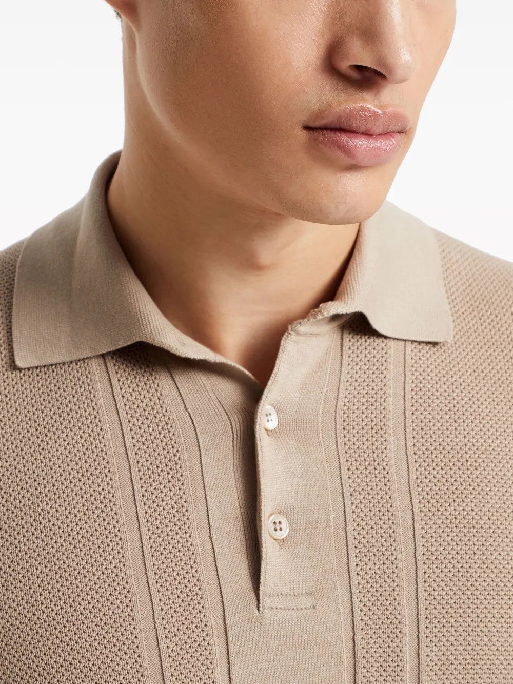 Brunello Cucinelli Polo Sweater in Light Brown Size US L / EU 52-54 / 3 - 4 Thumbnail