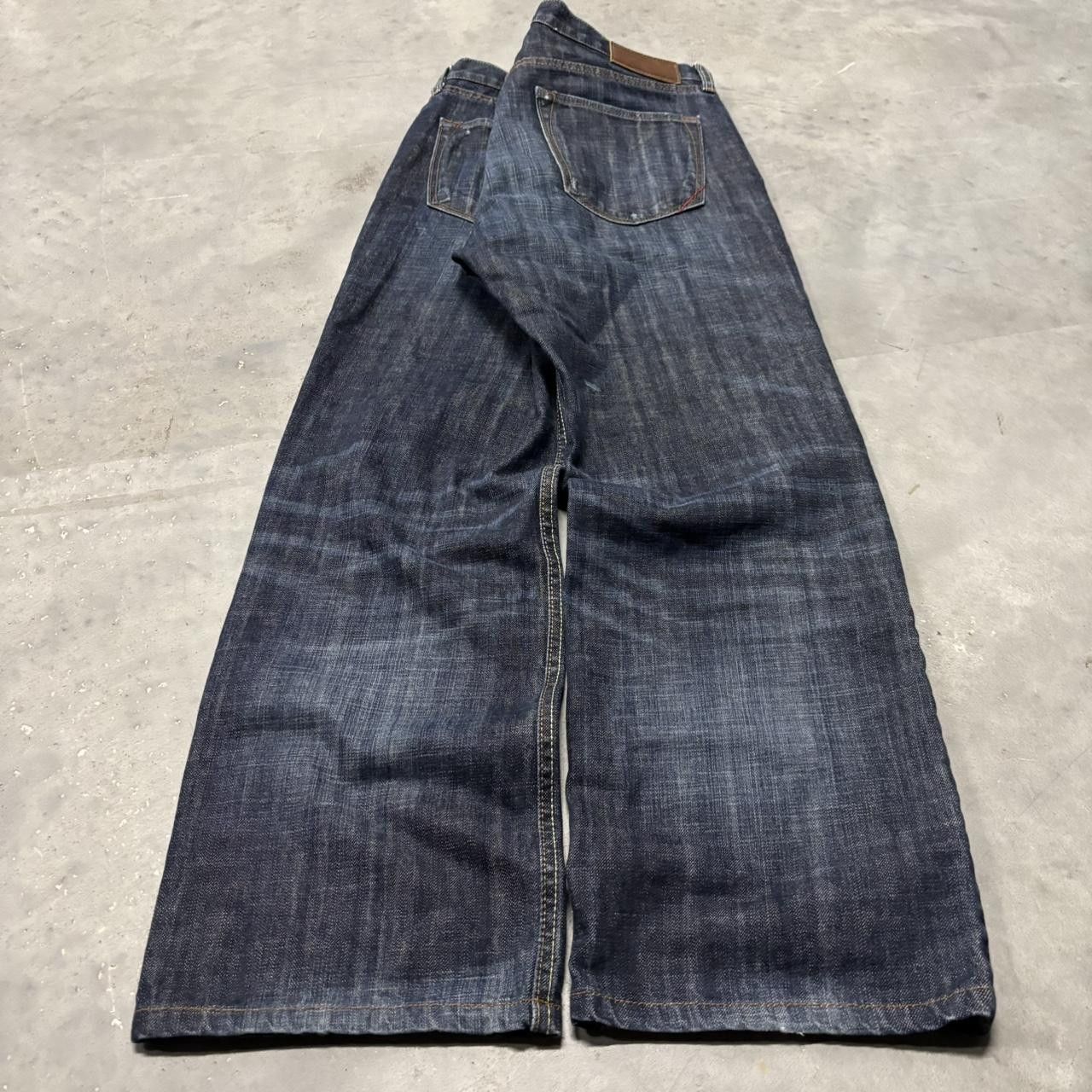 Japanese Brand × Vintage Crazy Vintage Y2K/2000s Grunge Dark Wash Skater Denim Jeans! Size US 33 - 4 Thumbnail