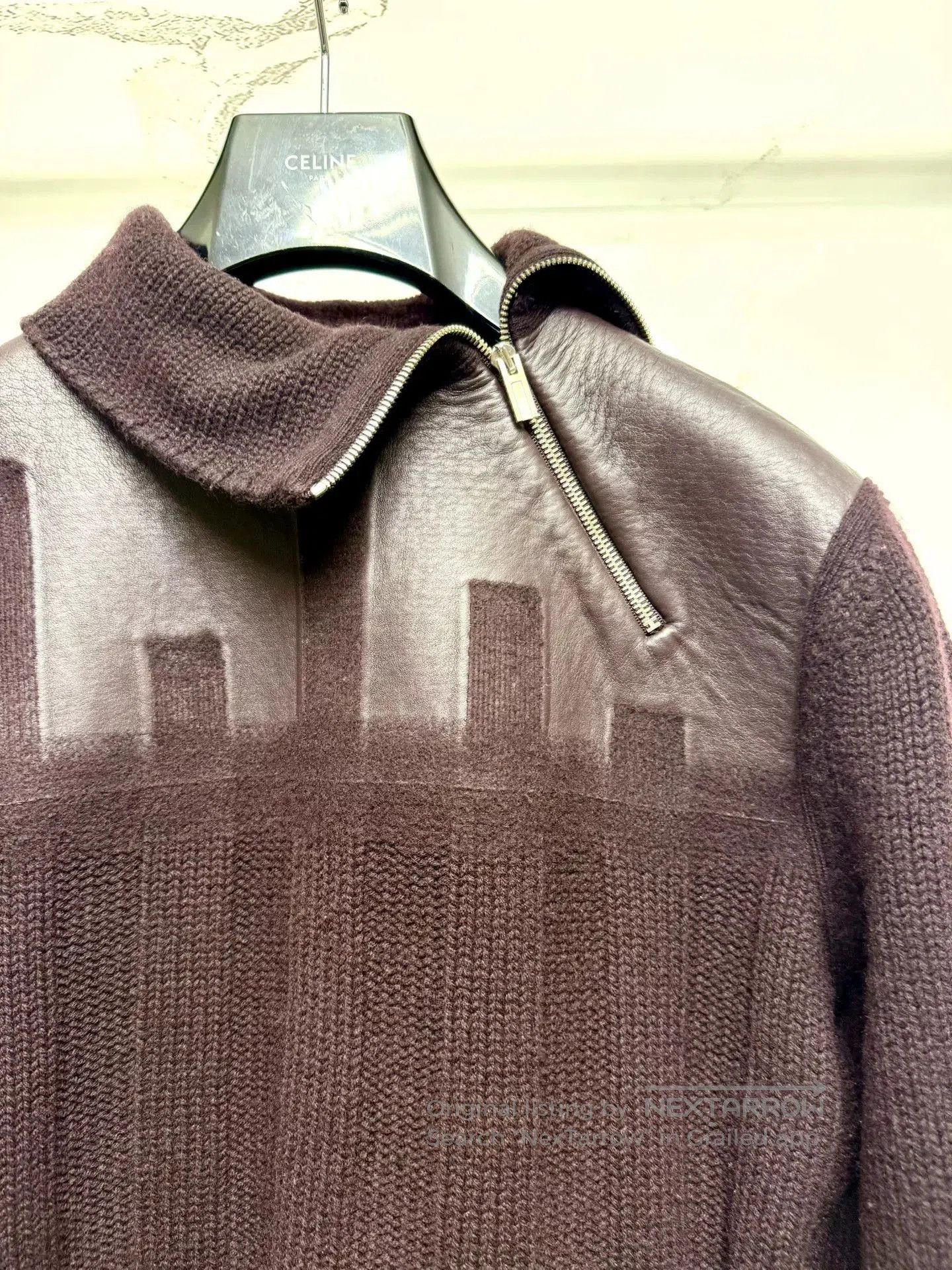 Hermes hermes high-neck zip sweater with leather panels. Size US M / EU 48-50 / 2 - 2 Thumbnail