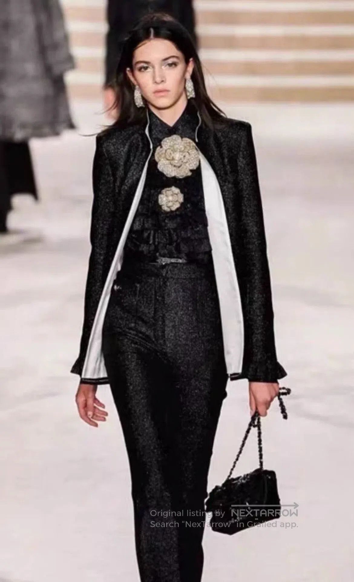 Chanel black silk stand collar jacket. Size M / US 6-8 / IT 42-44 - 8 Thumbnail