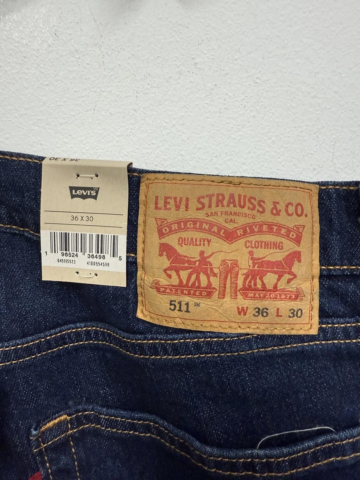 Levi's Levi's 511 Slim Stretch Dark Blue Jeans Size US 36 / EU 52 - 4 Thumbnail