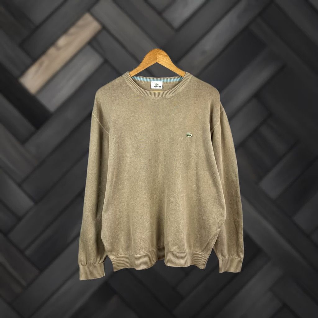 Lacoste Lacoste Sweater Men's XL Beige Cotton Long Sleeve Pullover Size US XL / EU 56 / 4 - 1 Thumbnail