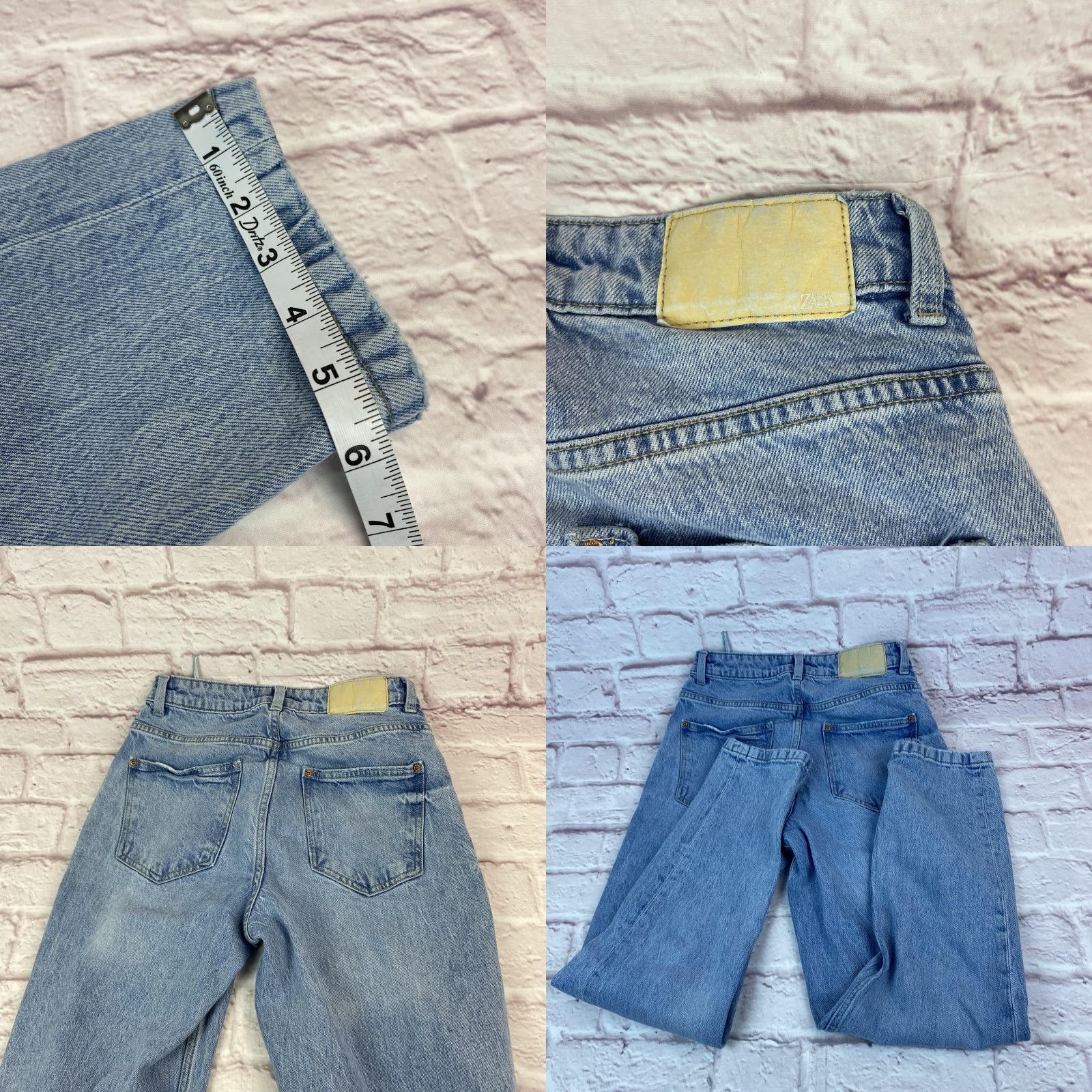 Zara Zara Jeans Womens 4 Blue High Rise Straight Leg Denim Classic Casual 36 26W EUC Size 27" / US 4 / IT 40 - 8 Thumbnail