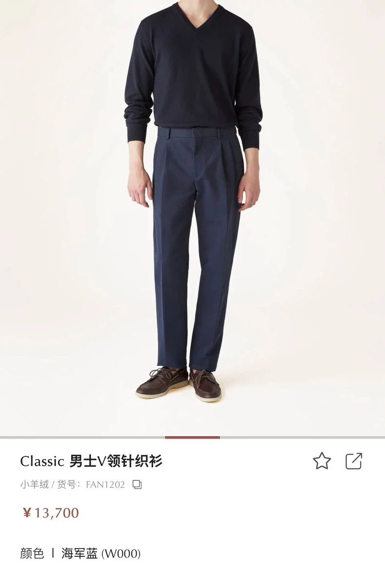 Loro Piana LORO PIANA Navy blue 100% cashmere fabric V-neck long slee Size US M / EU 48-50 / 2 - 5 Thumbnail