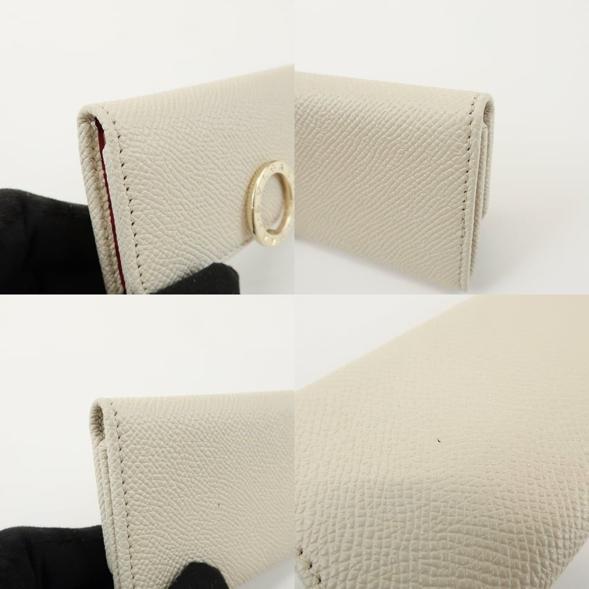 Bvlgari Bvlgari Logo Leather 6 Rings Key Holder Cream Size ONE SIZE - 5 Thumbnail