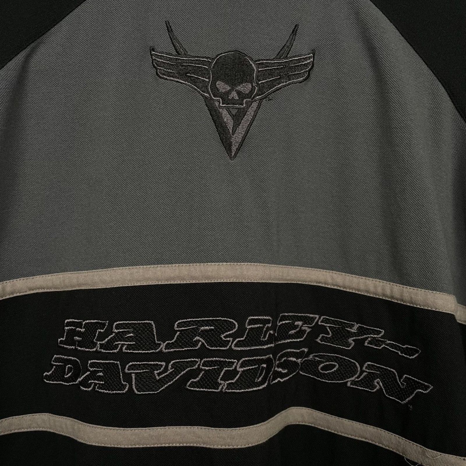 Harley Davidson × Japanese Brand × Vintage 🇺🇸2010 HARLEY-D Skull Polo Size US M / EU 48-50 / 2 - 3 Thumbnail