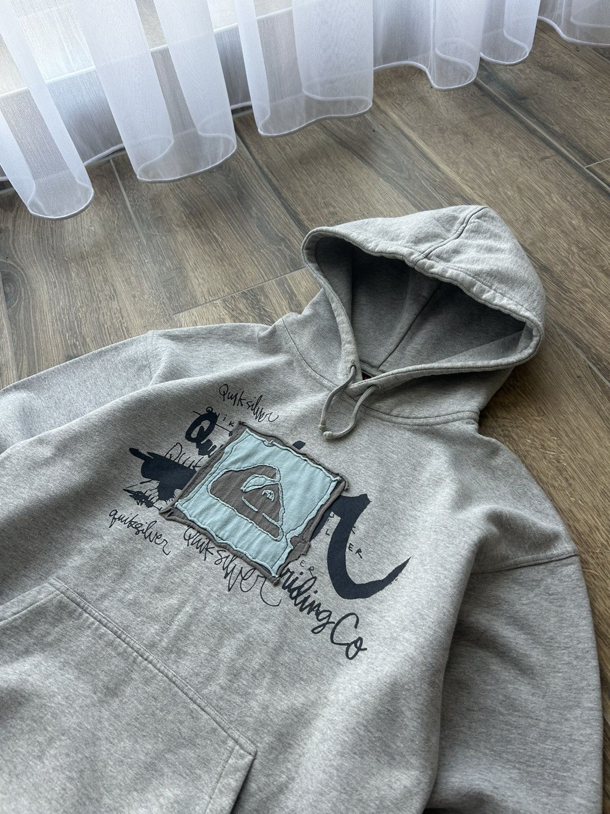 Quicksilver × Vintage Vintage Quicksilver big logo beige hoodies rare mens Size US M / EU 48-50 / 2 - 2 Thumbnail