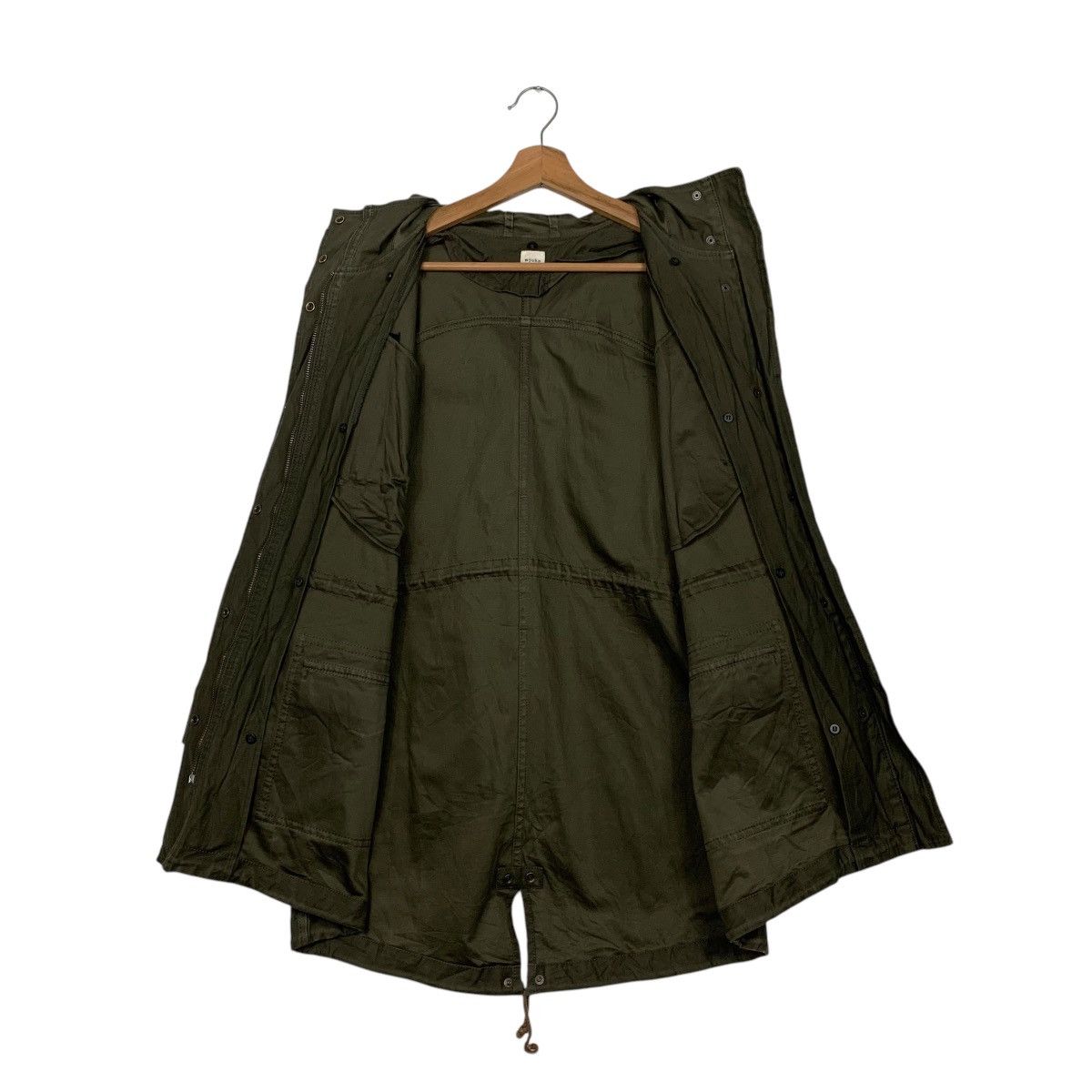 Japanese Brand MJUKA Olive Green Fish Tail Parka Free Size #2461-C110 Size US S / EU 44-46 / 1 - 9 Thumbnail