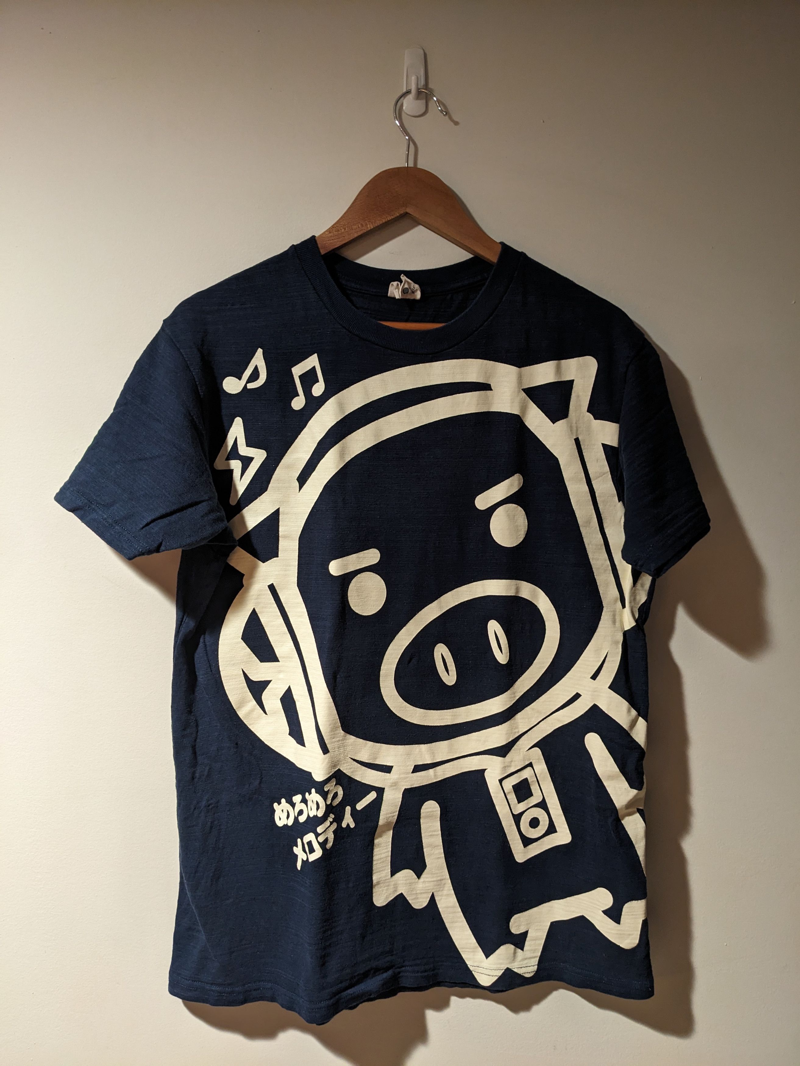 Japanese Brand Vintage Pig Monogram Anime Japanese Brand Blue Large T-Shirt Size US L / EU 52-54 / 3 - 1 Thumbnail