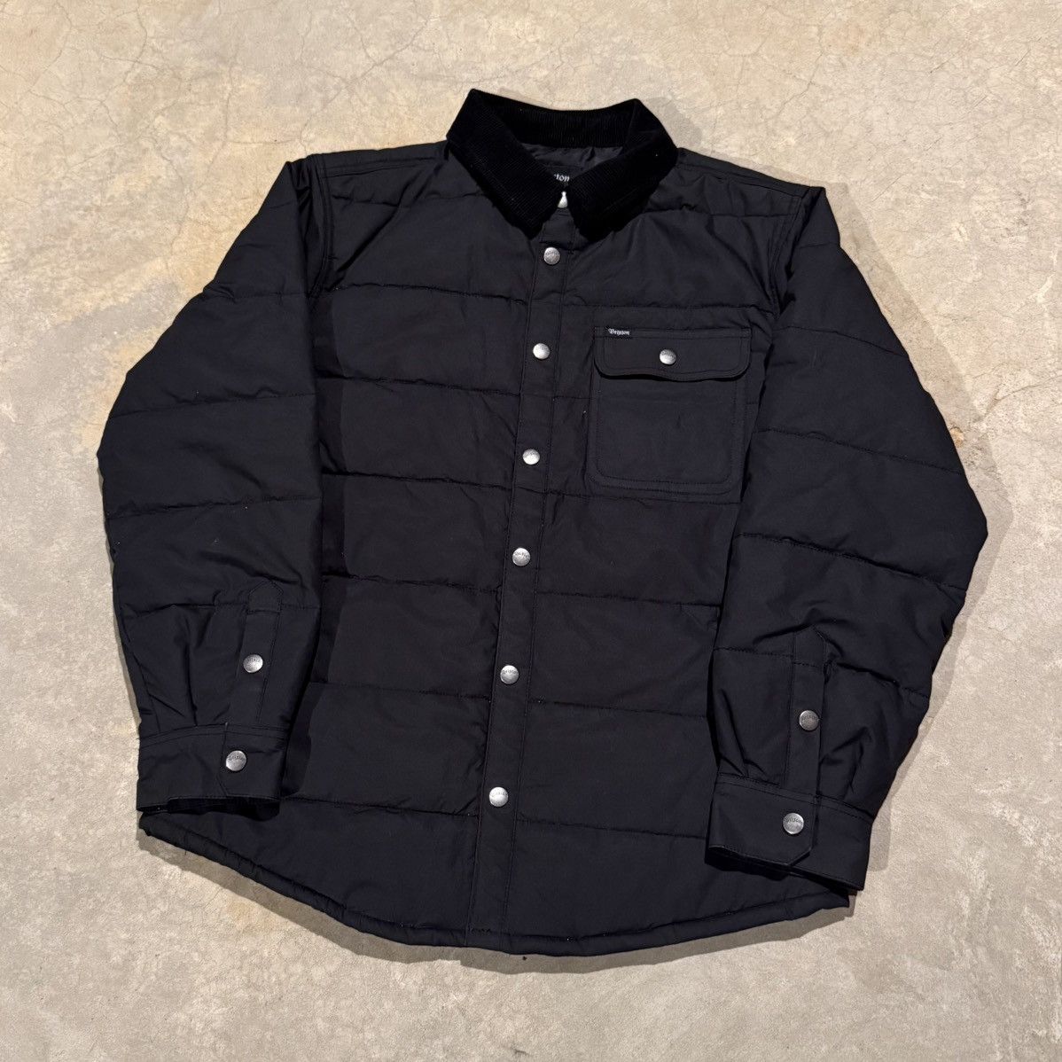 Brixton Brixton Cass Quilted Collared Overshirt Jacket Black Size US M / EU 48-50 / 2 - 2 Thumbnail