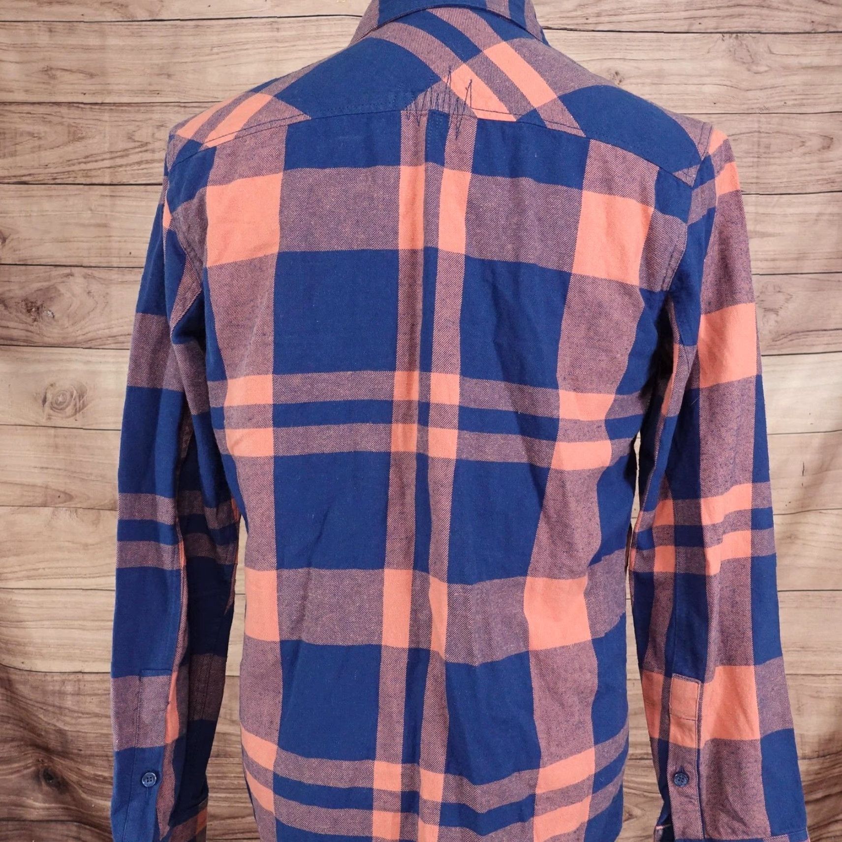 The Hundreds VINTAGE The Hundreds Shirt Mens Medium Blue Orange Plaid Flannel Button-Up Casual Streetwear Urban 90s Men Size US M / EU 48-50 / 2 - 5 Thumbnail
