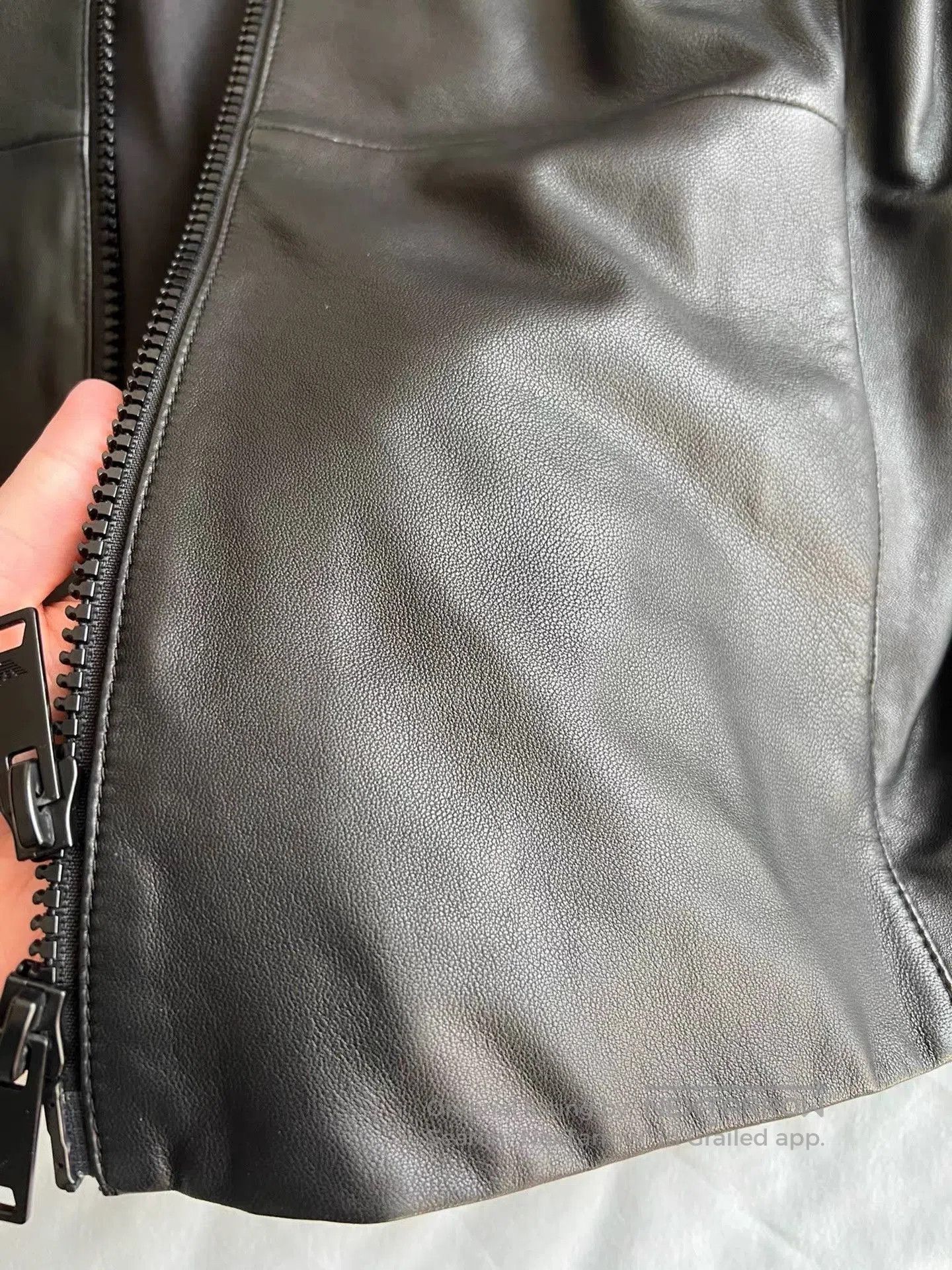 Armani Black Leather Zip-Up Jacket. Size US S / EU 44-46 / 1 - 6 Thumbnail