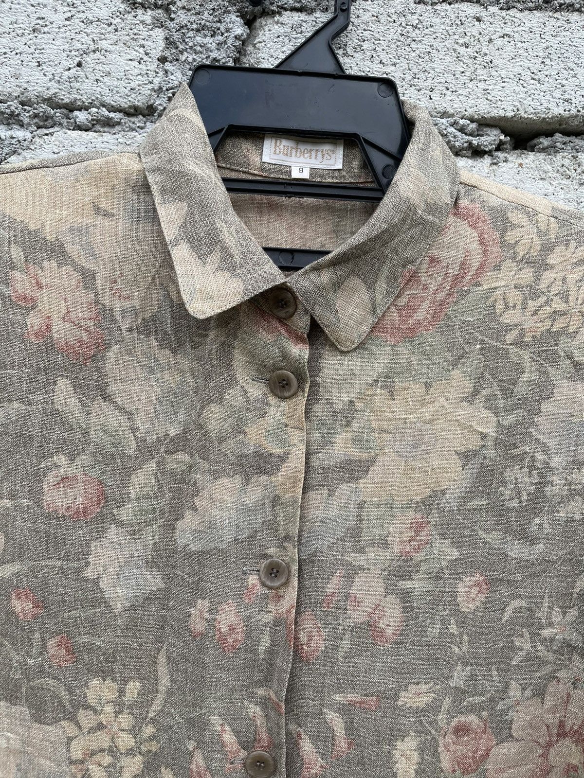 Burberry × Vintage Vintage Burberrys Linen Wool Button Shirt Size M / US 6-8 / IT 42-44 - 4 Thumbnail