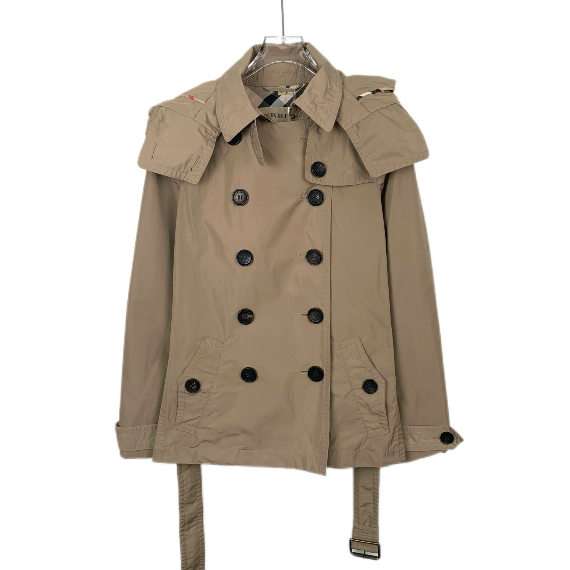 Burberry Burberry Tan Double-Breasted Trench Coat With Detachable Hoo Size S / US 4 / IT 40 - 1 Thumbnail