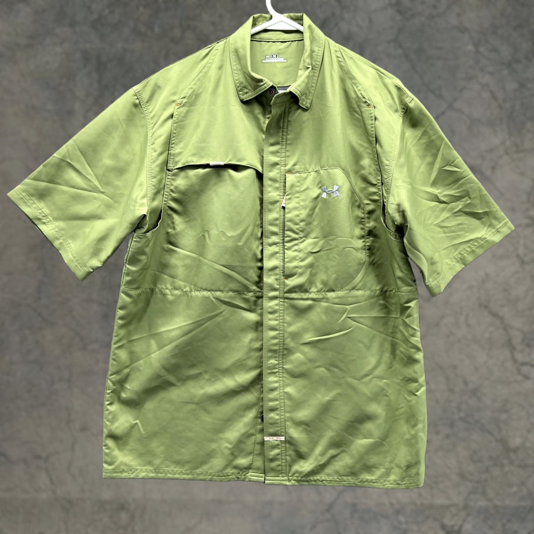 Under Armour Under Armour Shirt Men Medium Green Full Zip Polyester Casual UA Golf Shirt Size US M / EU 48-50 / 2 - 1 Thumbnail