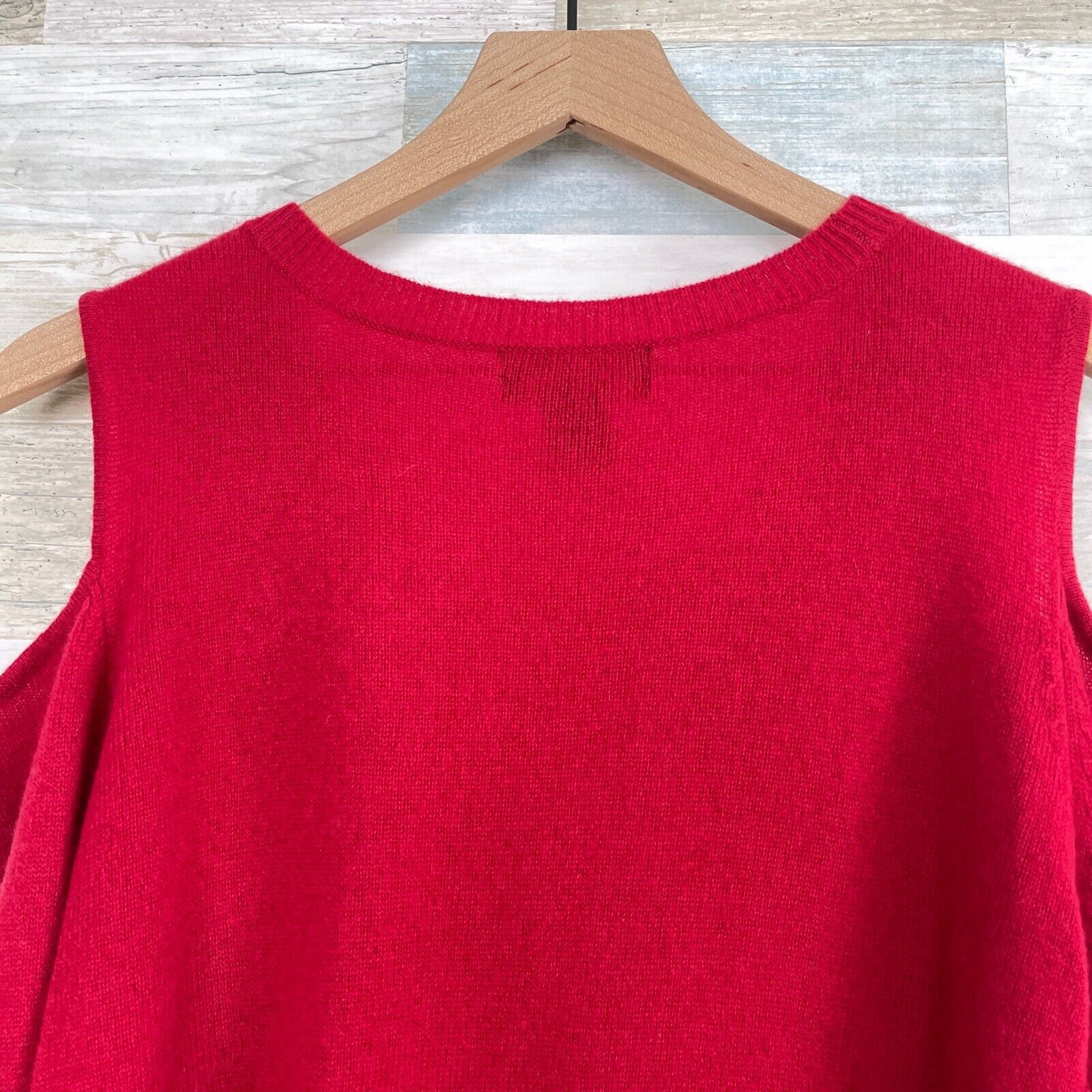 Other Peck & Peck Cashmere Cold Shoulder Sweater Red Womens Large Size L / US 10 / IT 46 - 4 Thumbnail
