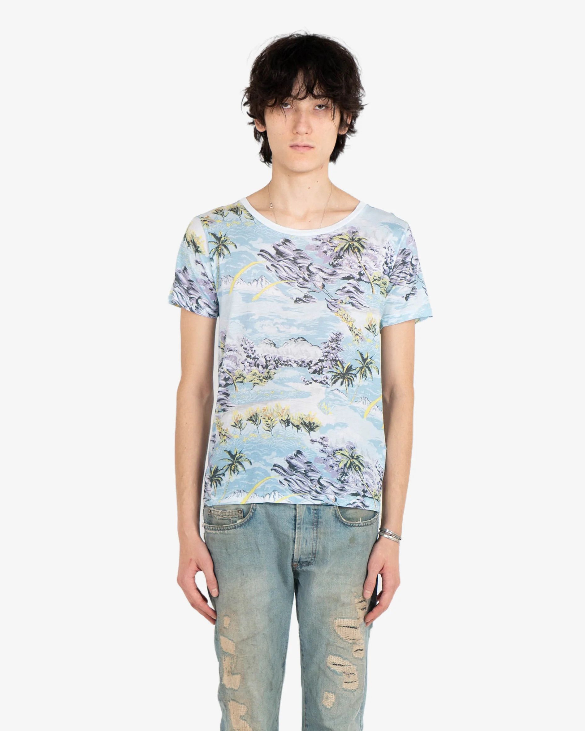 Saint Laurent Paris Blue Floral Hawaiian T-Shirt (SS16) Size US M / EU 48-50 / 2 - 3 Thumbnail