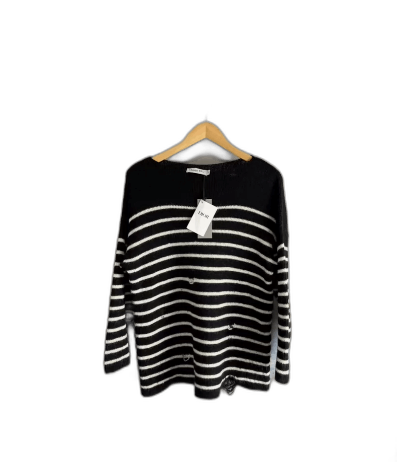 Dior Dior Black and White Striped Knit Sweater-yf Size US M / EU 48-50 / 2 - 1 Thumbnail