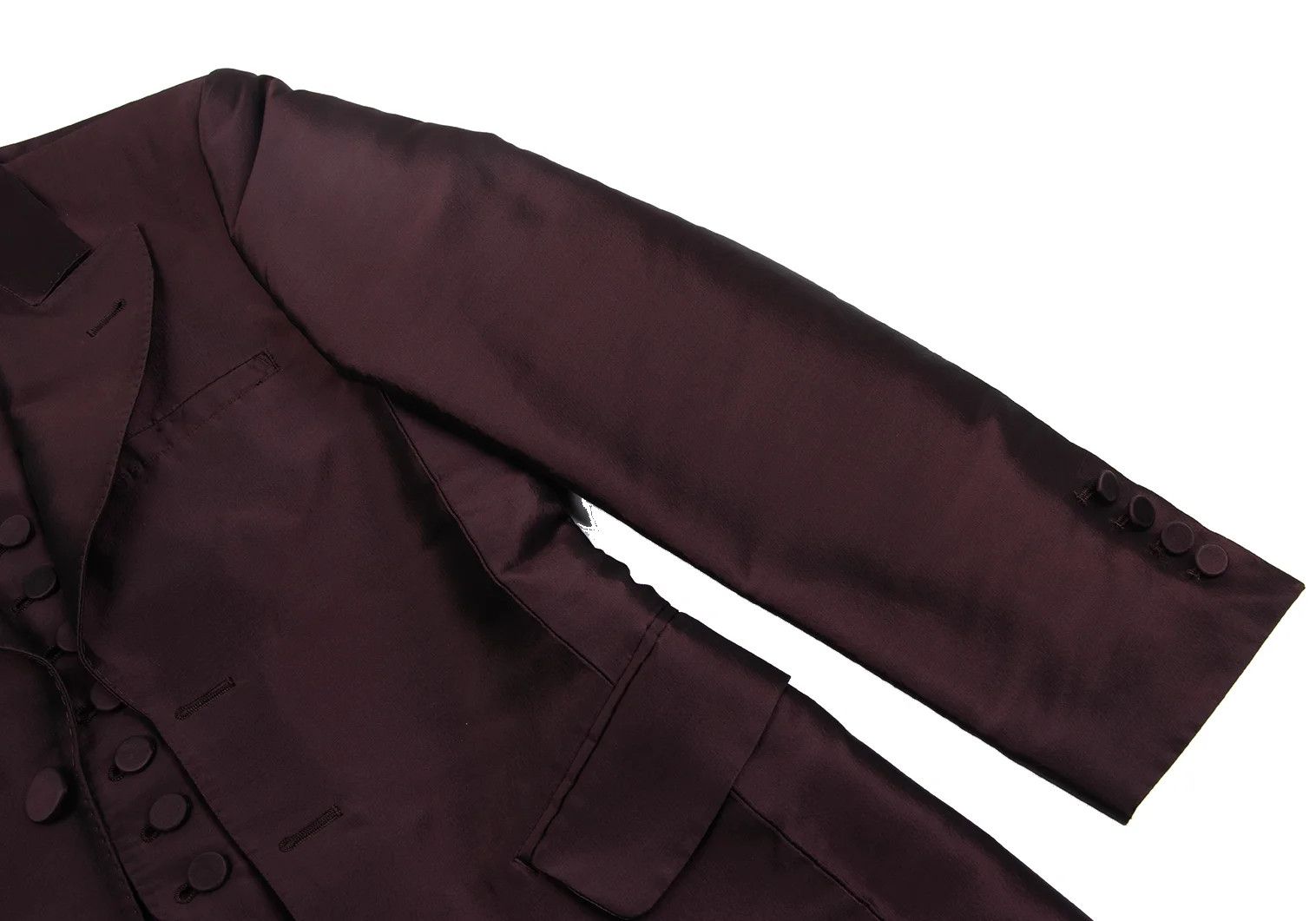 Jean Paul Gaultier Glossy Peak Lapel Jacket in Wine, Size 48 Size US M / EU 48-50 / 2 - 5 Thumbnail