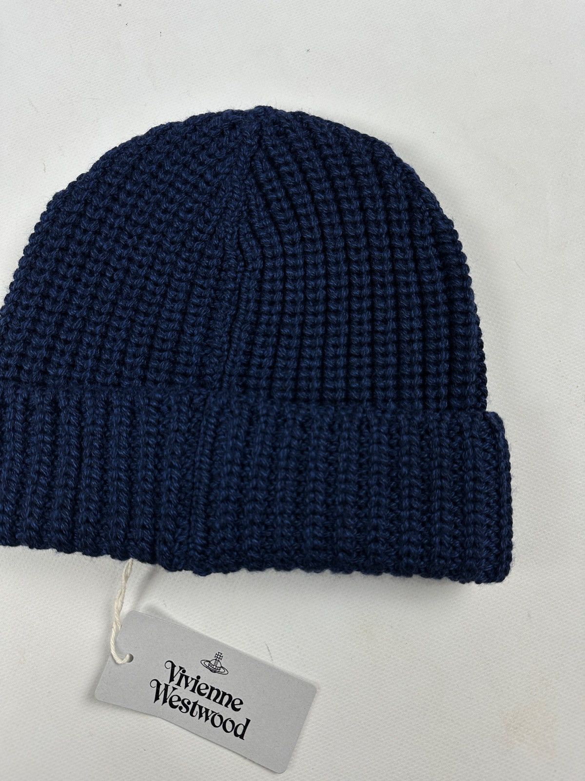 Vivienne Westwood NWT! Vivienne Westwood Navy Blue Classic Wool Beanie Hat Size ONE SIZE - 7 Thumbnail