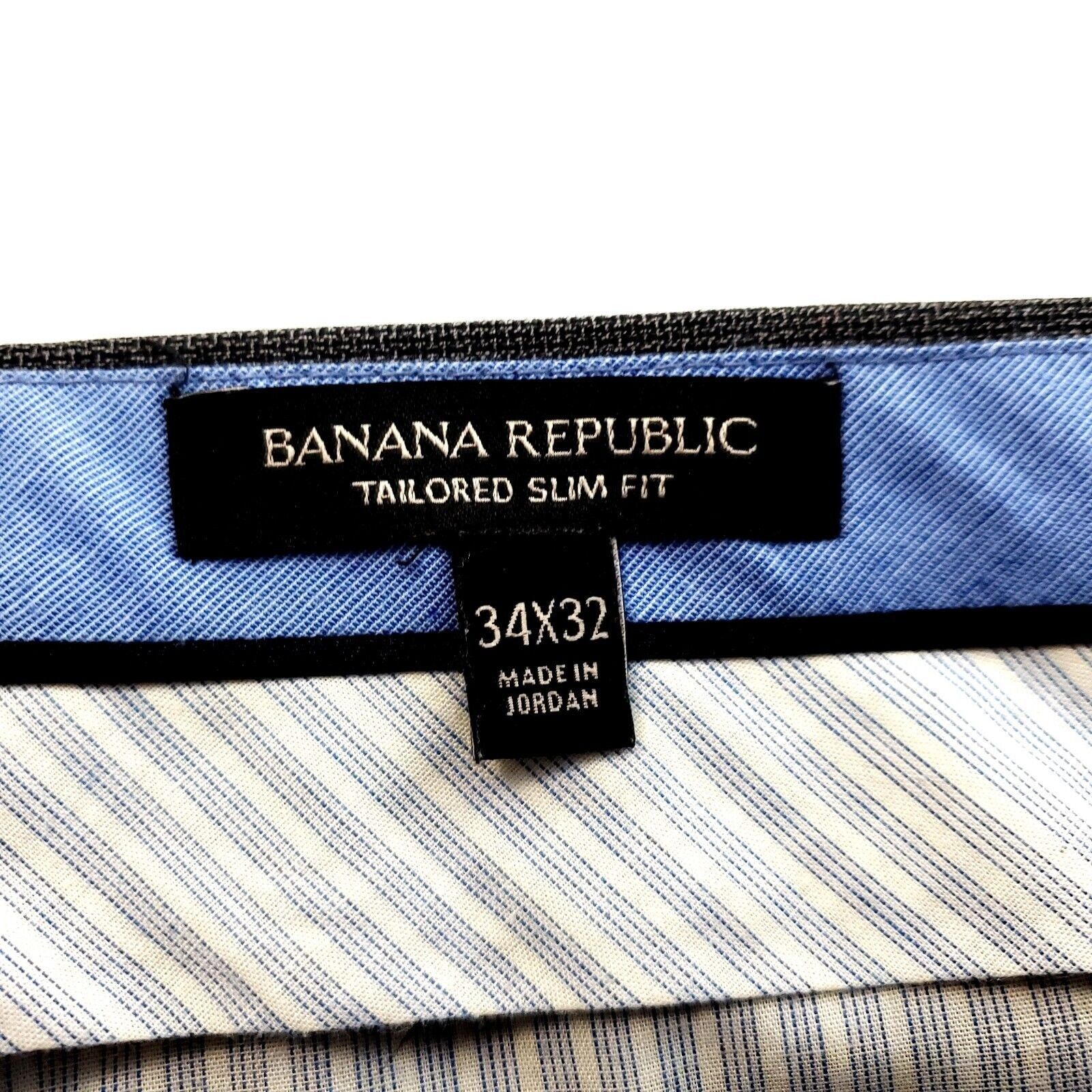 Banana Republic Banana Republic Wool Tailored Slim Fit Basket Weave Dress Pa Size 36R - 4 Thumbnail