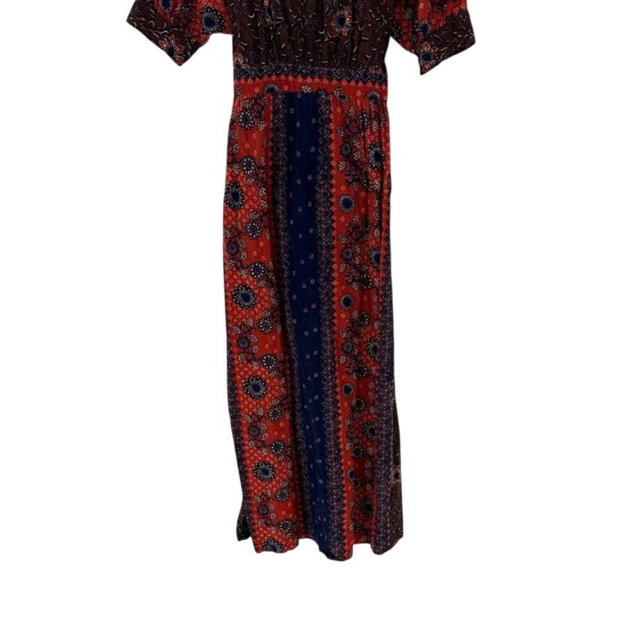 Vintage Vintage 70's Floral Print Maxi Tie Back Dress sz L bohemian Size L / US 10 / IT 46 - 5 Thumbnail