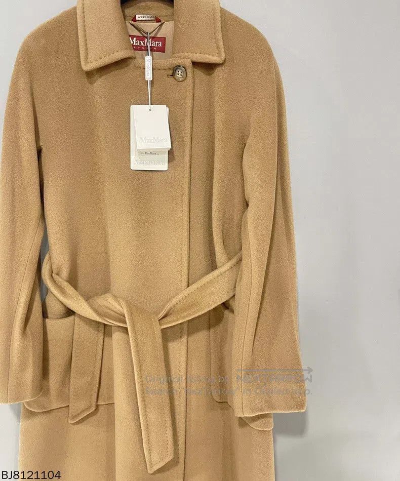 Max Mara Max Mara Khaki wool coat jacket Size L / US 10 / IT 46 - 2 Thumbnail