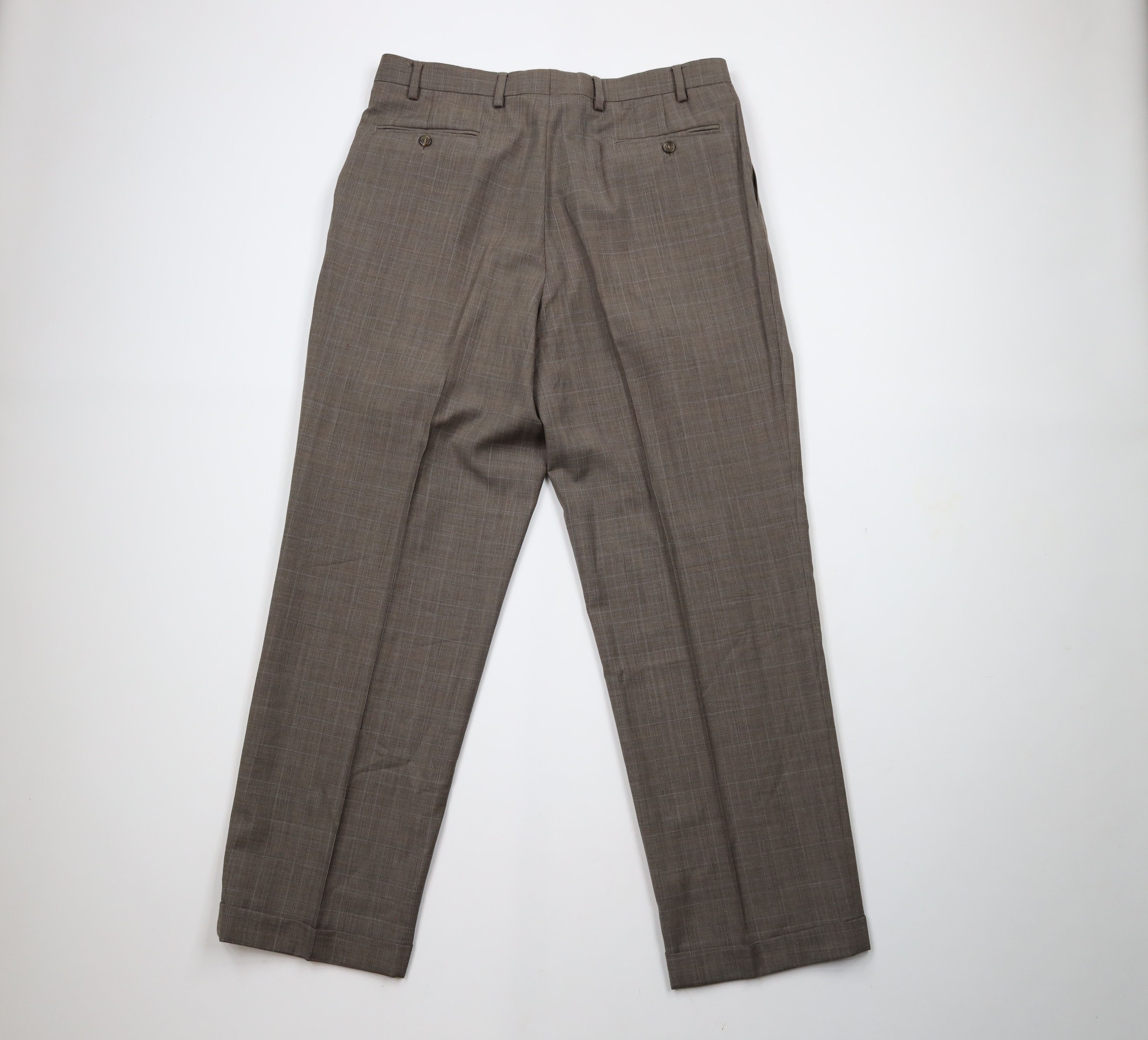 Vintage Vintage 90s Streetwear Pleated Cuffed Wide Leg Chino Pants Size US 36 / EU 52 - 9 Thumbnail