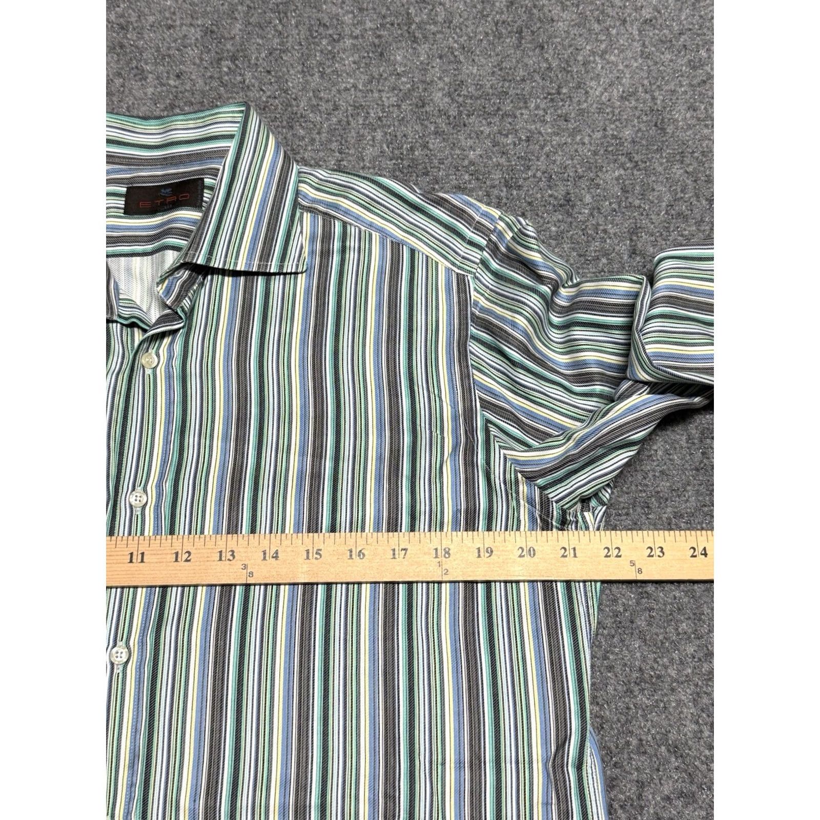 Etro Etro Shirt Mens Large Multicolor Striped Dress Button Up Italy Size 42R - 5 Thumbnail