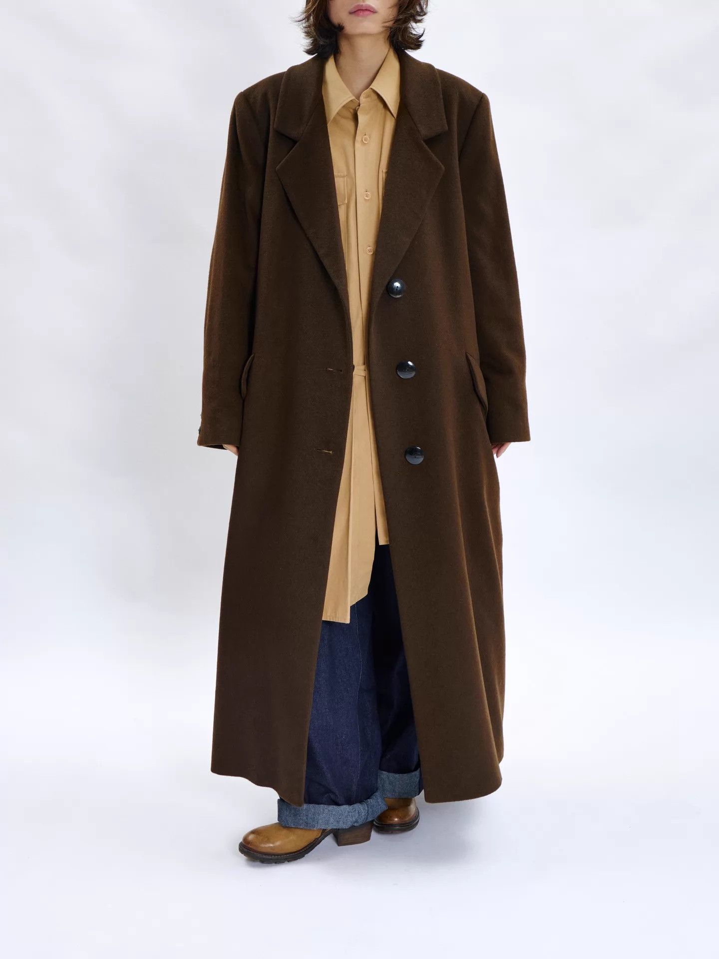 Krizia 90s Krizia Deep Chocolate Brown Cashmere Coat Size M / US 6-8 / IT 42-44 - 6 Thumbnail