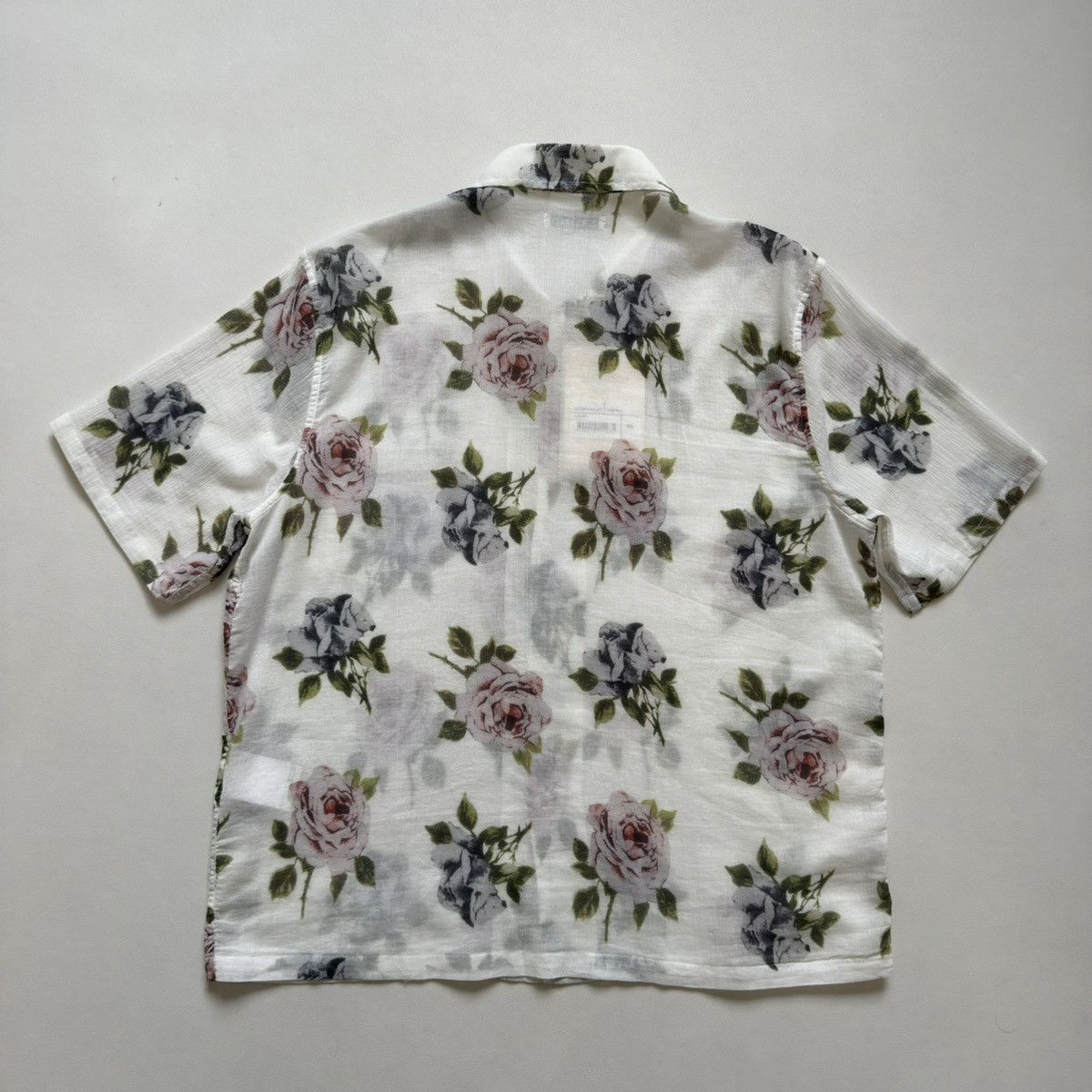 Our Legacy White Cotton Voile ‘Rose Print’ Box Shirt Size US S / EU 44-46 / 1 - 16 Thumbnail