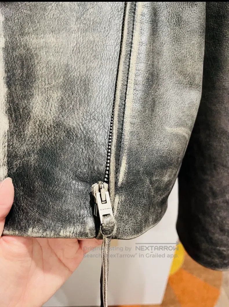 Acne Studios Acne Studios Gradient Dark Gray Leather Jacket Size XS / US 0-2 / IT 36-38 - 6 Thumbnail