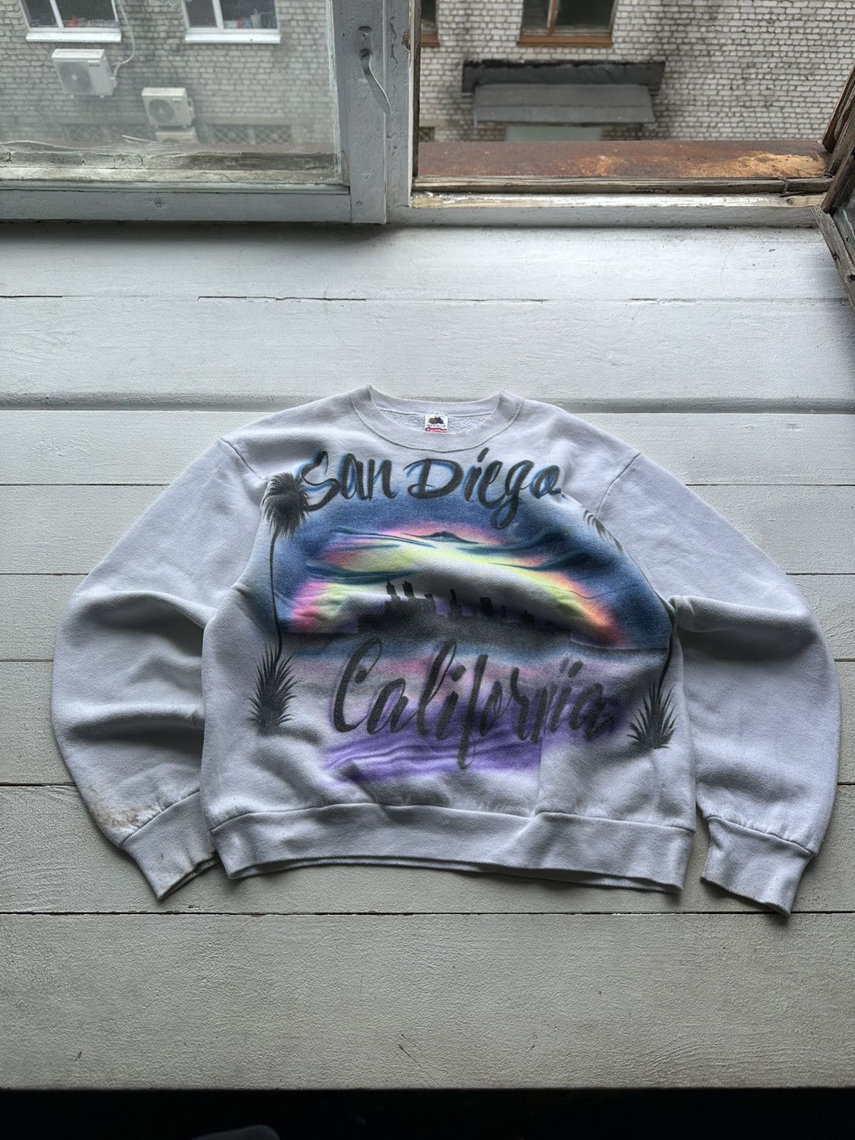 Fruit Of The Loom VNTG🚨 San Diego CALIFORNIA MADE IN USA sweatshirt big logo Size US L / EU 52-54 / 3 - 1 Thumbnail