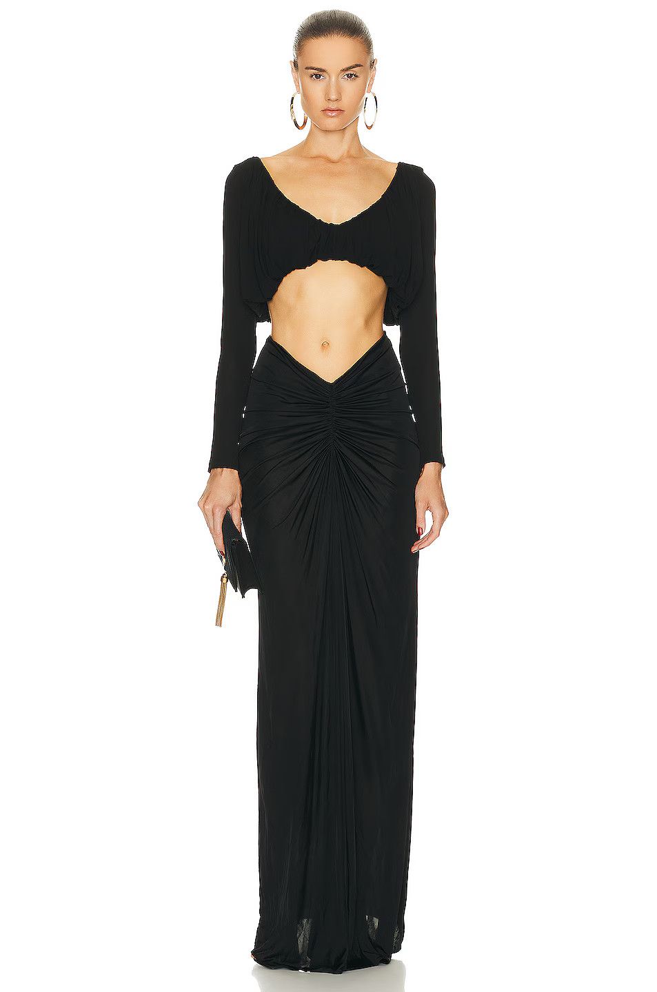 Saint Laurent Paris o1y0126 Crop Top in Black Size L / US 10 / IT 46 - 4 Thumbnail