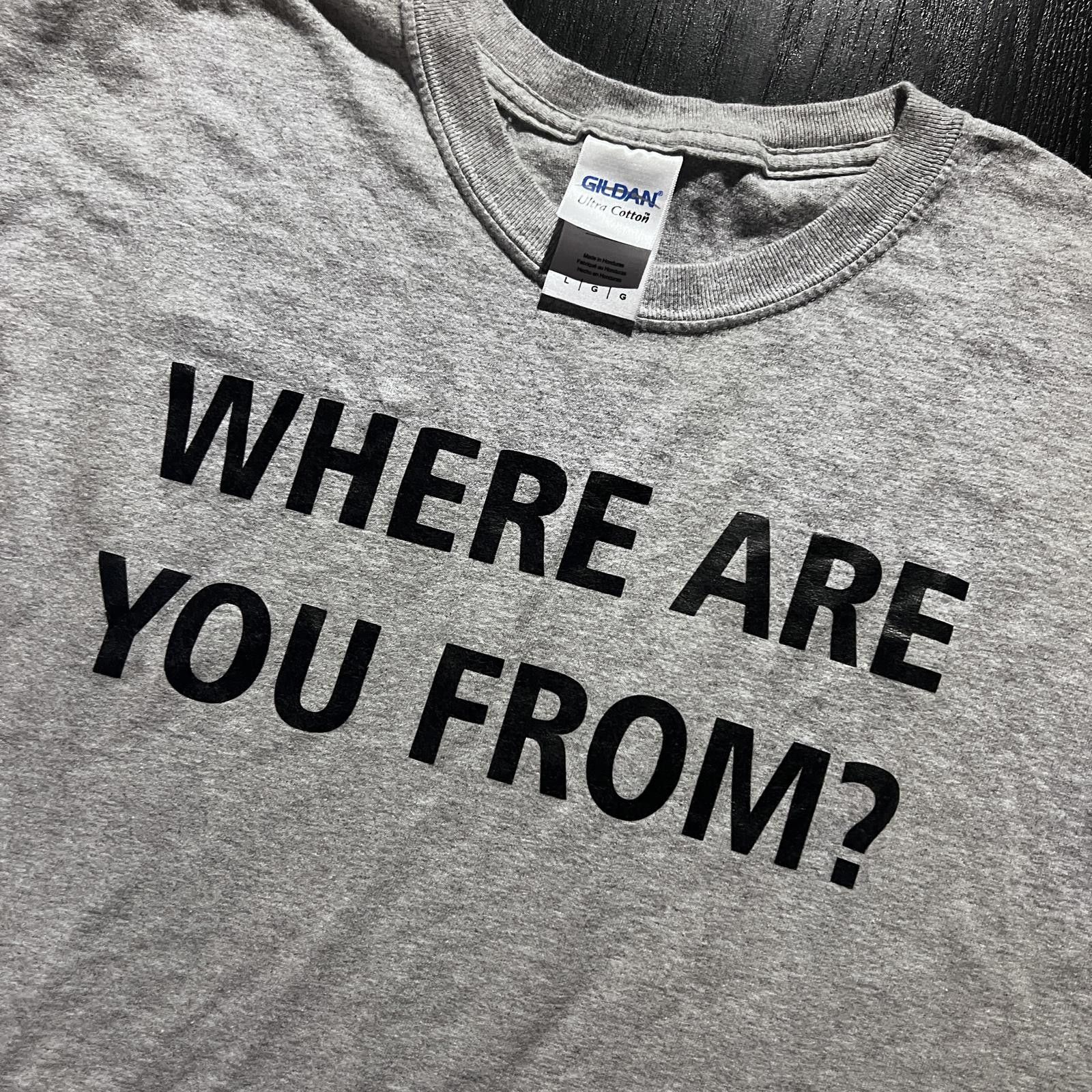 Vintage Vintage "Where Are You From?" Tee Shirt Grey Size US L / EU 52-54 / 3 - 3 Thumbnail