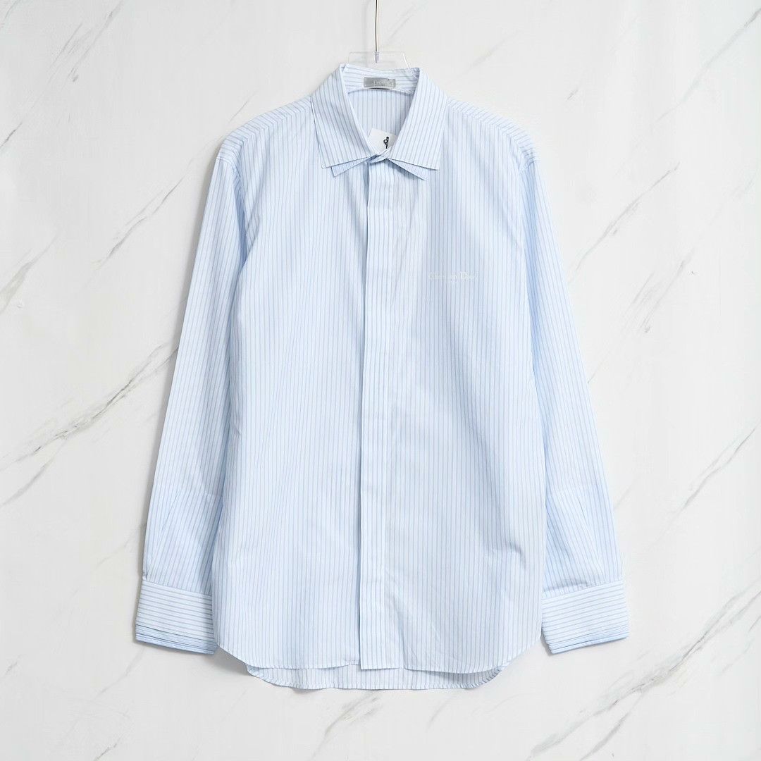 Dior Dior Men's Letter Print Striped Shirt Size US XS / EU 42 / 0 - 1 Thumbnail