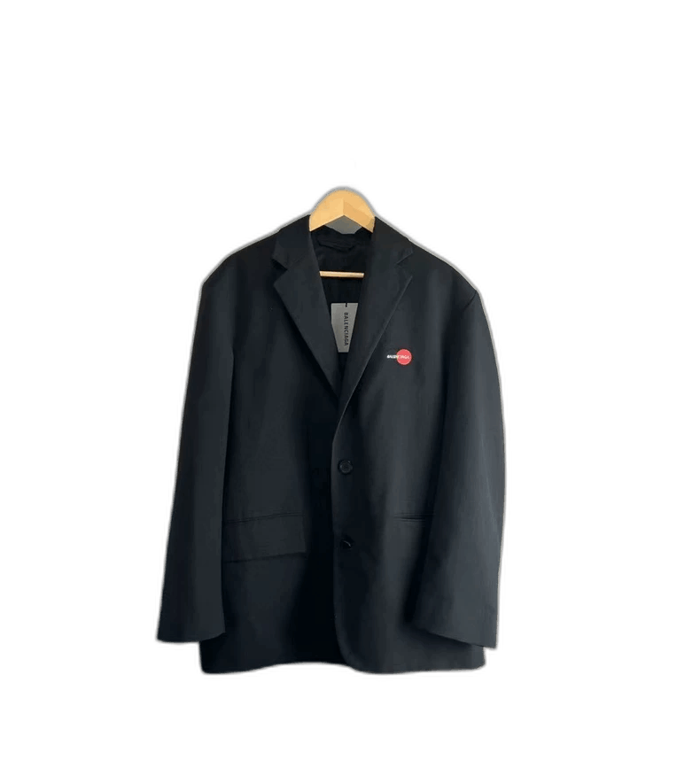 Balenciaga Black Embroidered Suit Jacket-2506