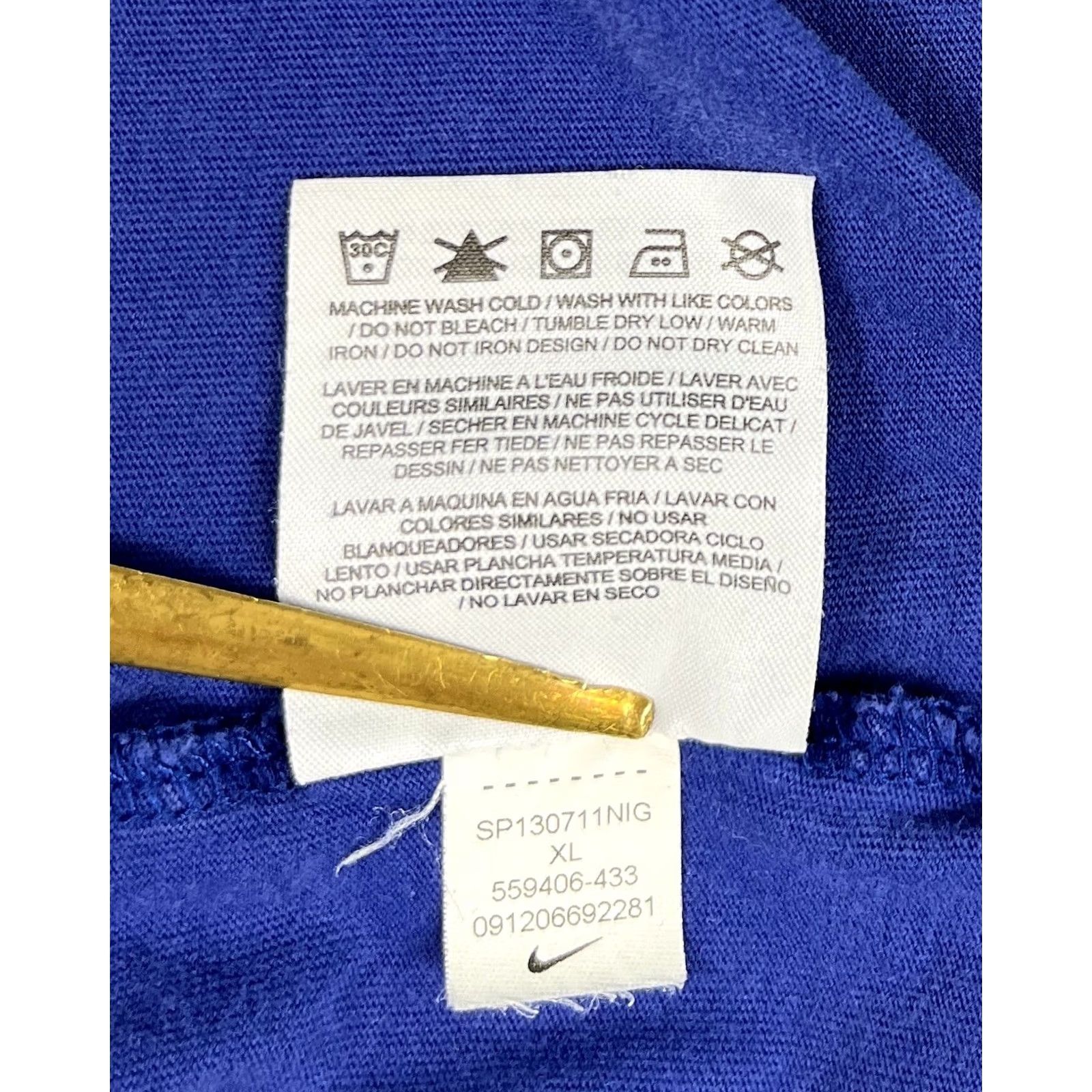 Nike Nike Air T-Shirt Mens XL Blue 2013 559406-433 Cotton Crew Neck Short Sleeve Size US XL / EU 56 / 4 - 7 Thumbnail
