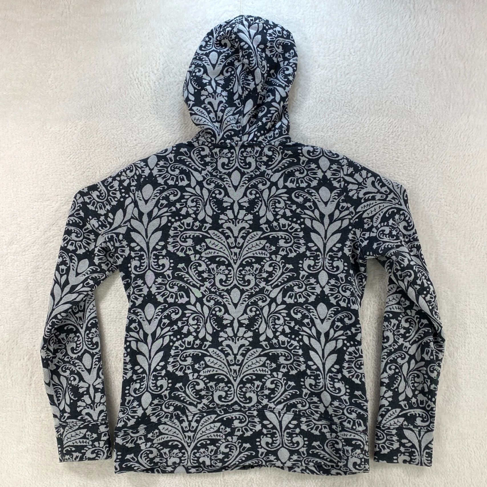 The North Face VINTAGE? No. The North Face Womens Medium Hoodie Hooded Gray Black Sweatshirt Jacket Pockets Size M / US 6-8 / IT 42-44 - 3 Thumbnail