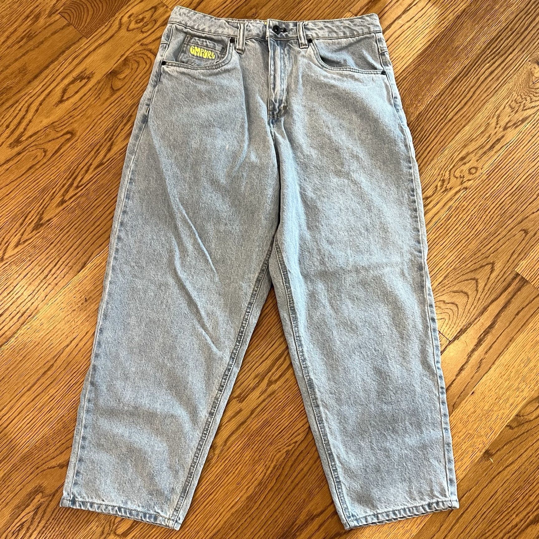 Empyre Empyre Y2K Grunge Wide-Leg Jeans Women Size 30x28 Light Wash Blue Relaxed Fit Size 30" / US 8 / IT 44 - 3 Thumbnail