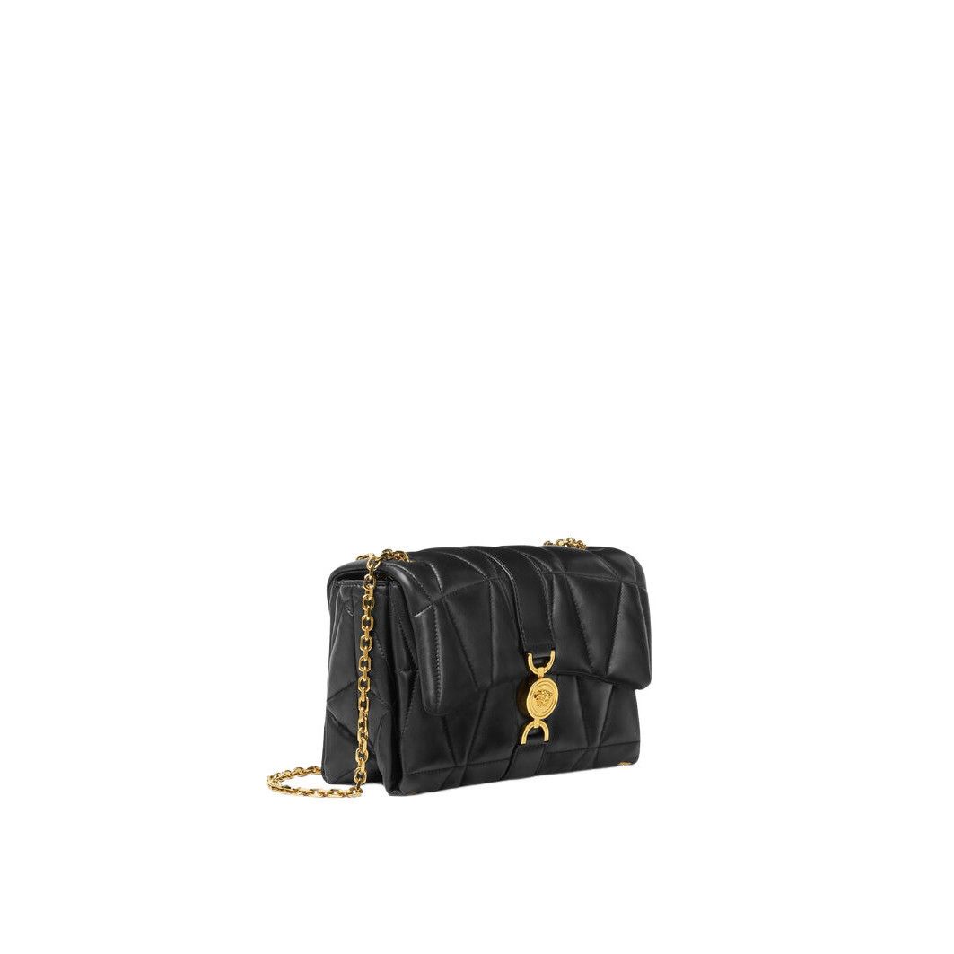 Versace VERSACE Kleio $2390 Black Quilted Leather Shoulder Bag New A Size ONE SIZE - 2 Thumbnail